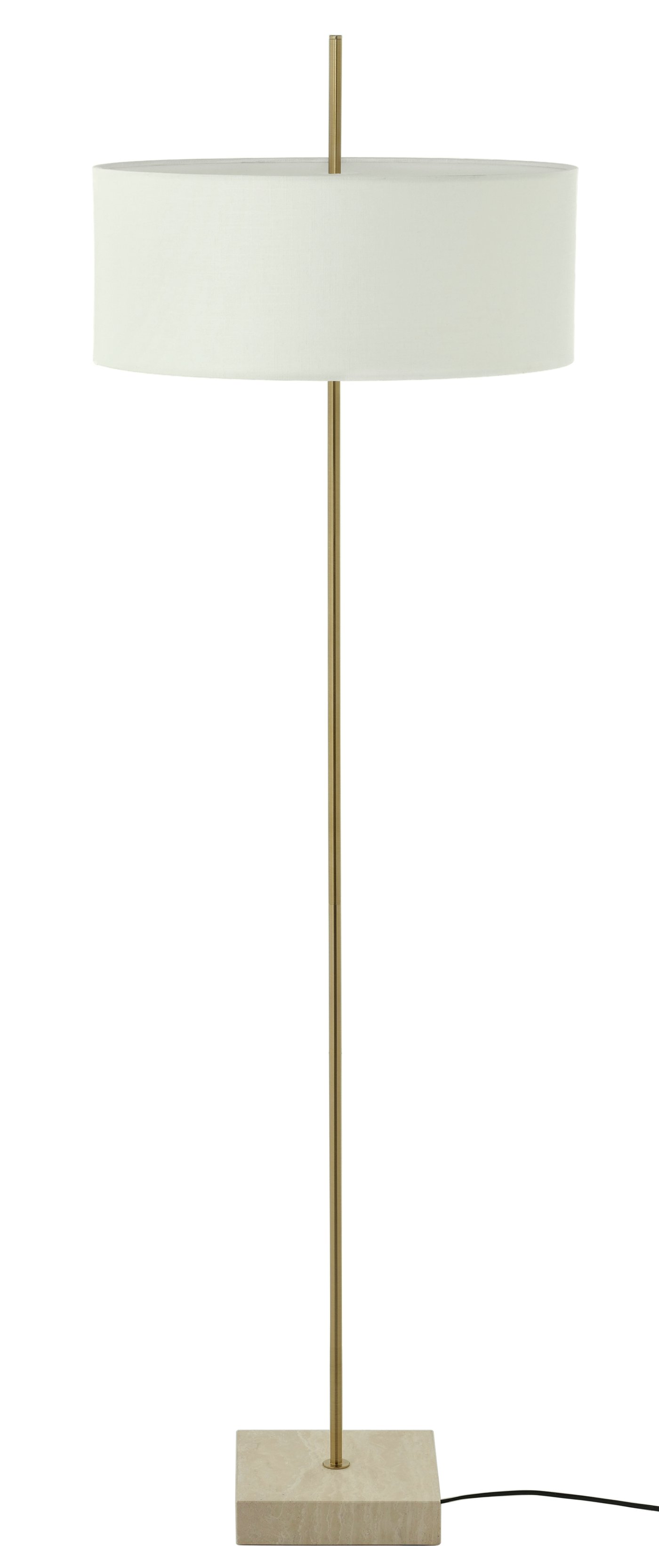 IKEA STOCKHOLM 2025 golvlampa, vit textil/förmässingad, 159 cm