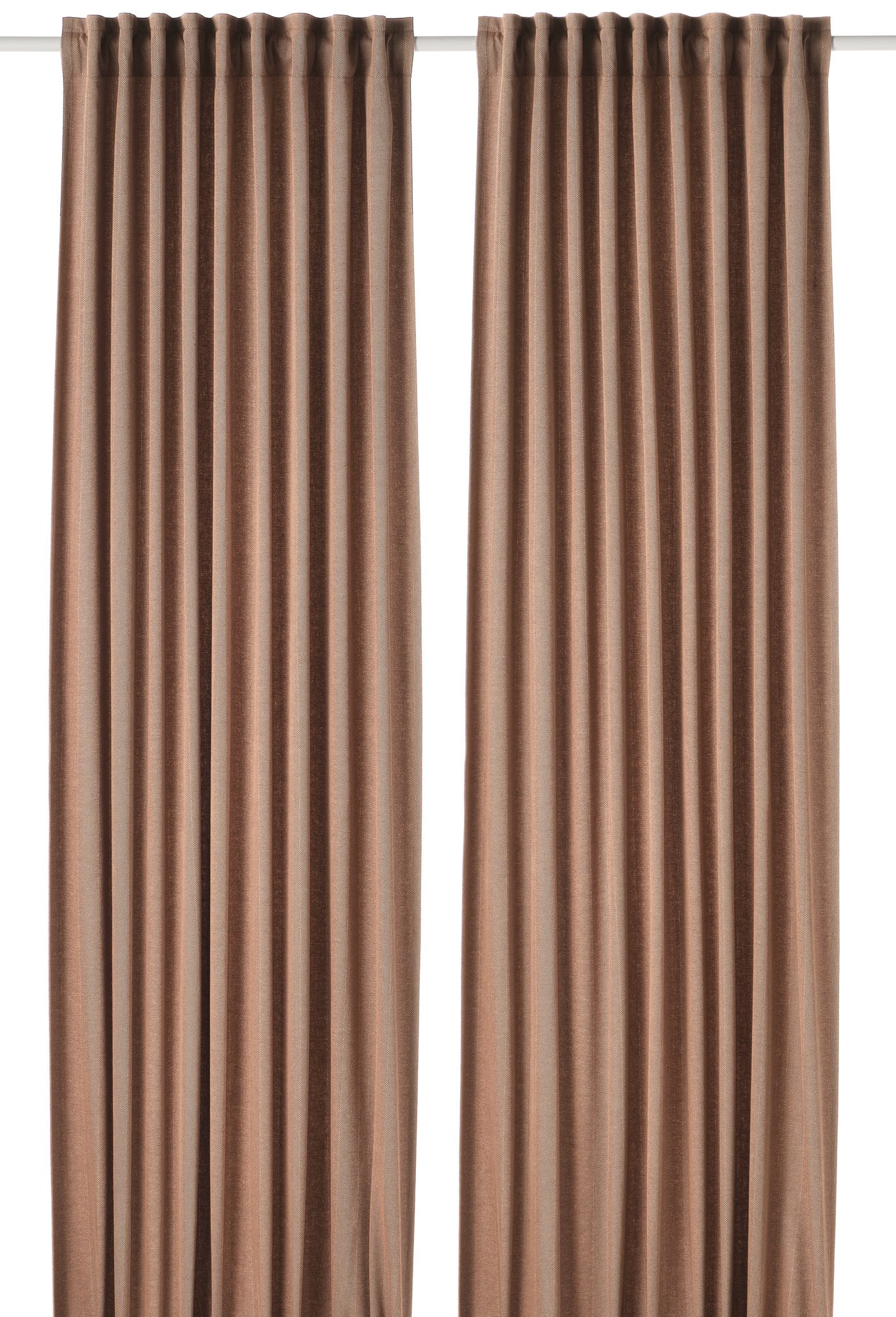 IKEA TIBAST mörkläggningsgardin, mörkröd/med veckband, 145x250 cm, rumsförmörkande gardiner, 1 par