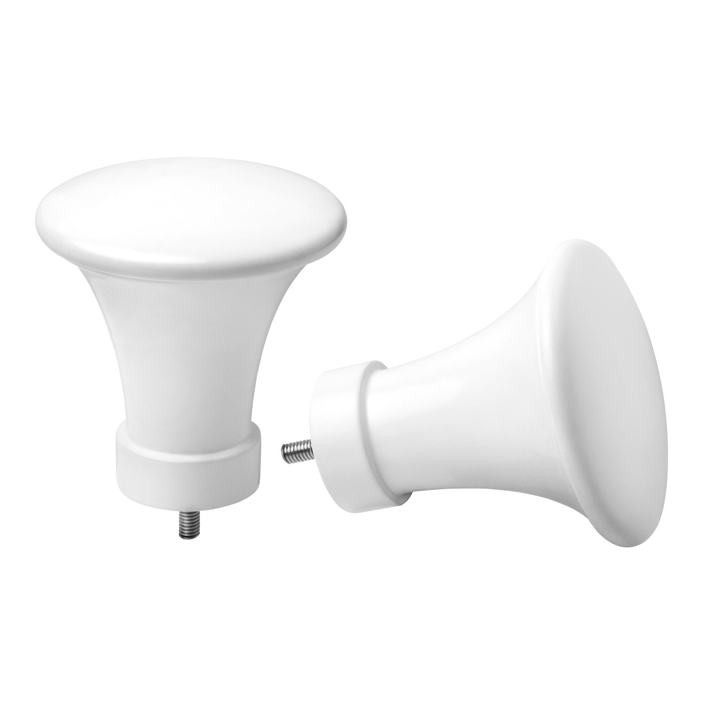 IKEA PADDFOT ändknoppar, 1 par, metall/vit