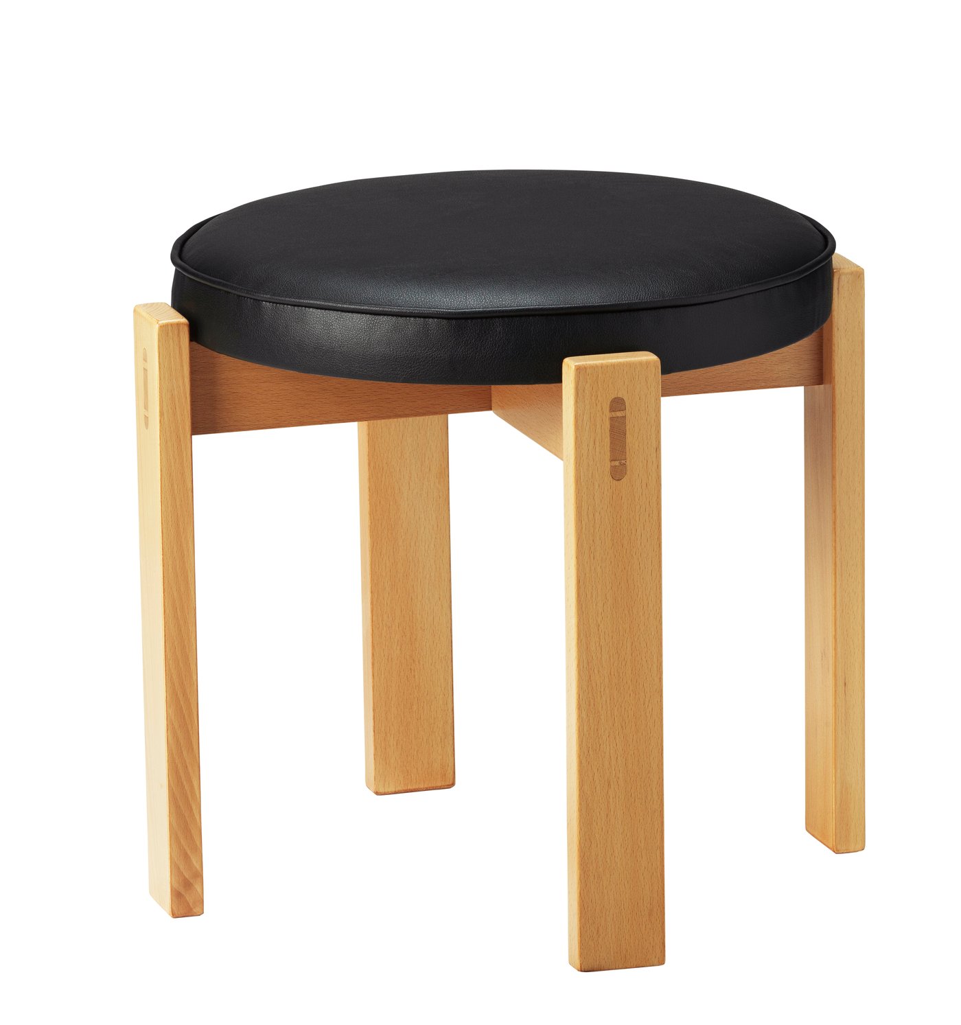 IKEA HOLMSJÖ pall, bok/jonsbyn svart