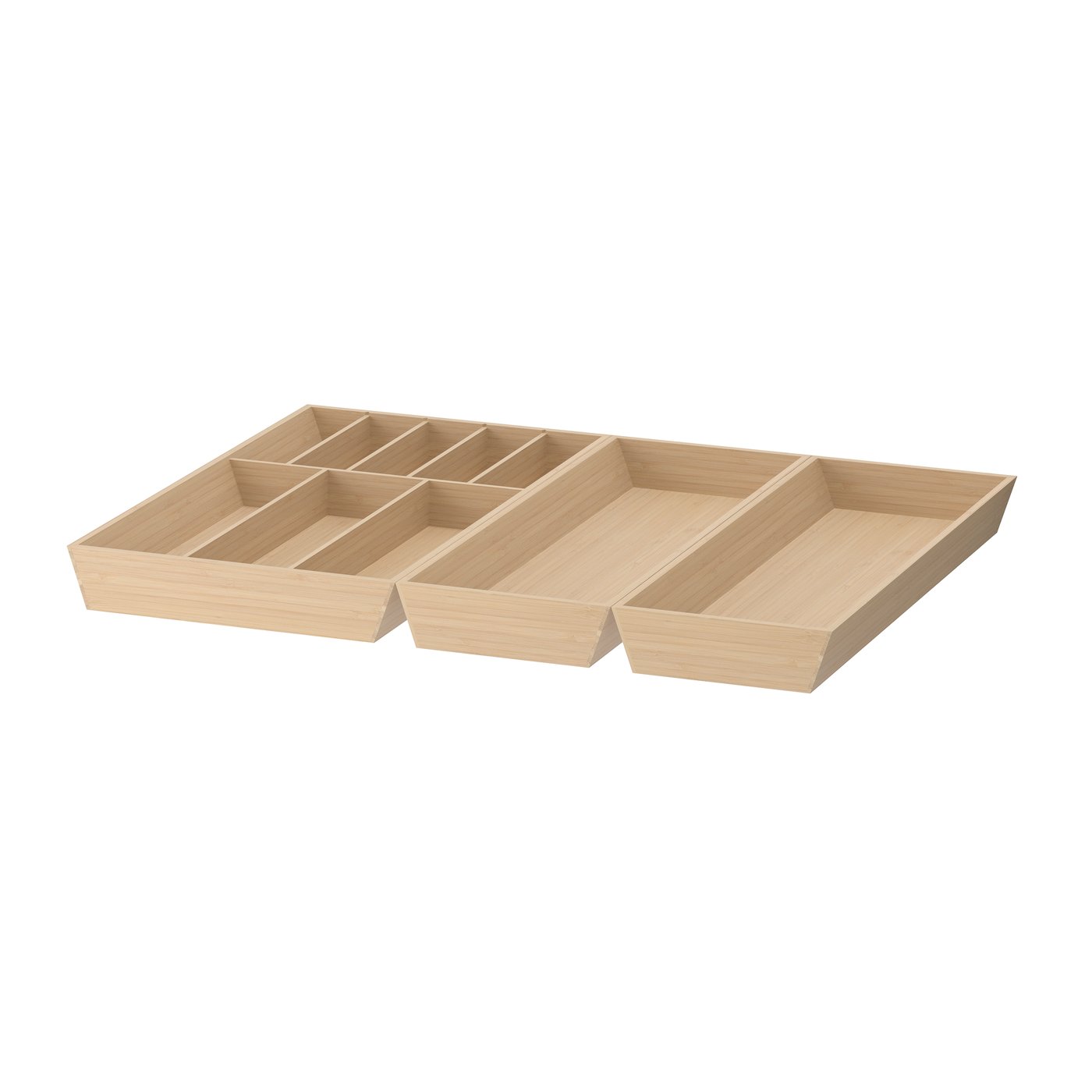 IKEA UPPDATERA besticklåda/2 redskapslådor, ljus bambu, 72x50 cm
