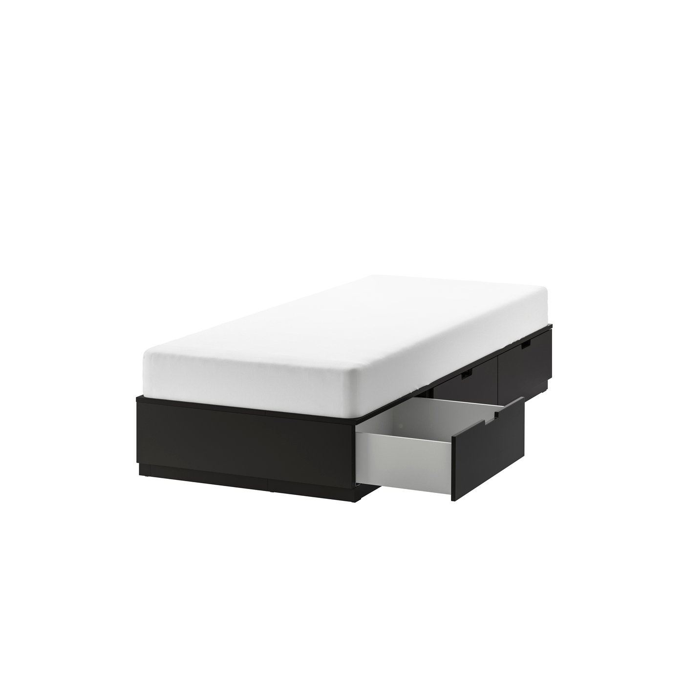 IKEA NORDLI sängstomme med förvaring, antracit, 120x200 cm, sängstomme