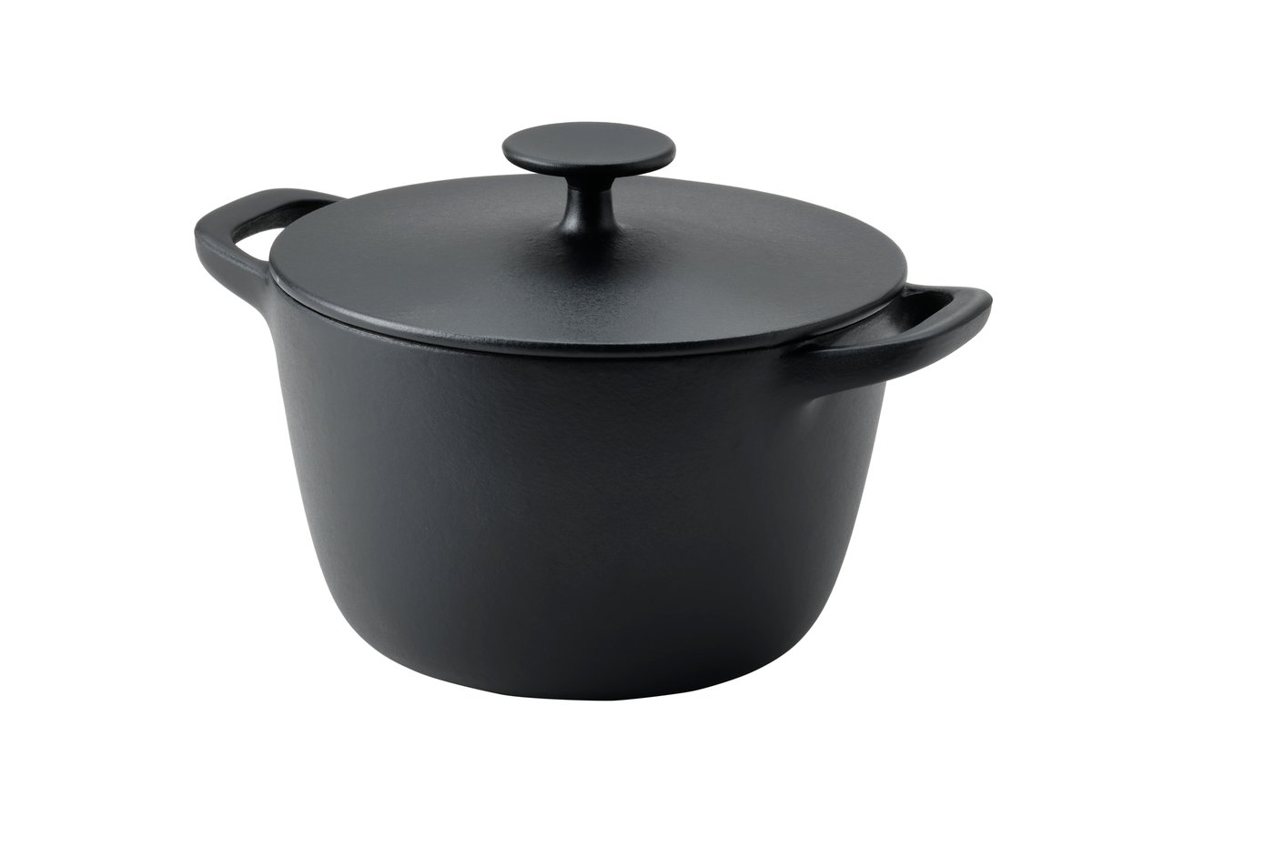 IKEA VARDAGEN gryta med lock, emaljerat gjutjärn matt yta/svart, 3 l