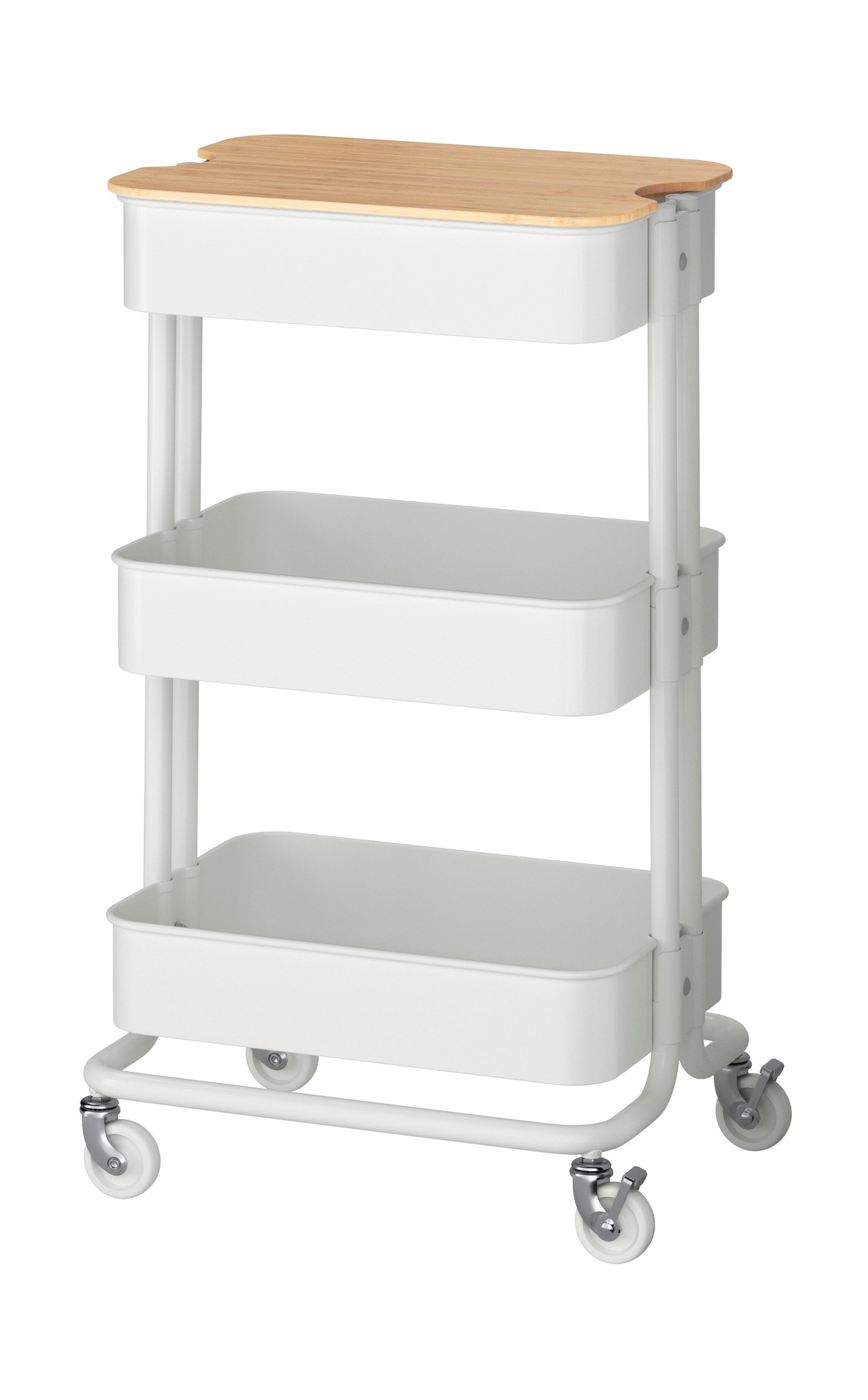 IKEA RÅSKOG / NORRÅVA rullvagn med lock, vit, 35x45x77 cm
