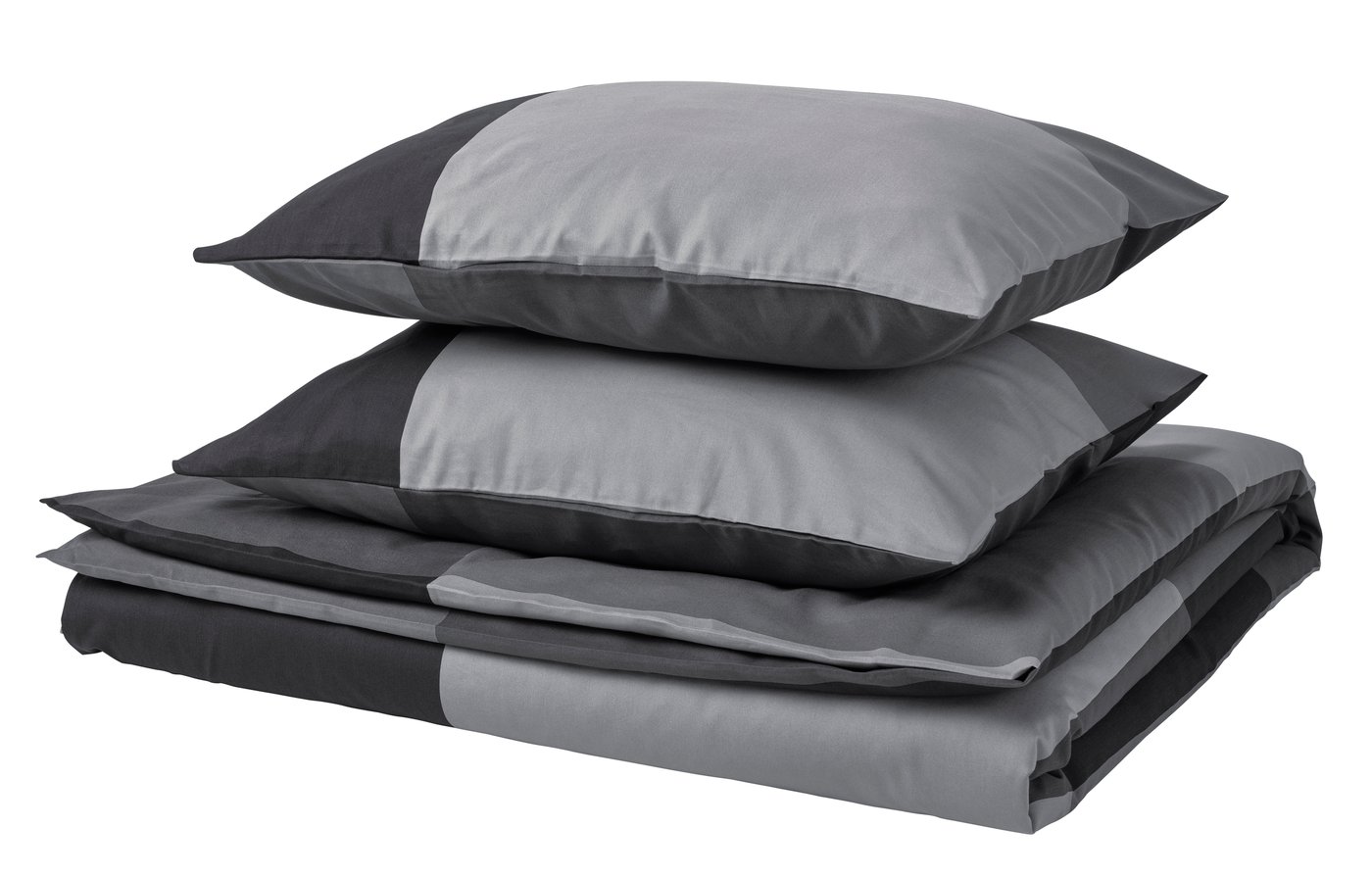 IKEA BRUNKRISSLA påslakan 2 örngott, svart, 240x220/50x60 cm