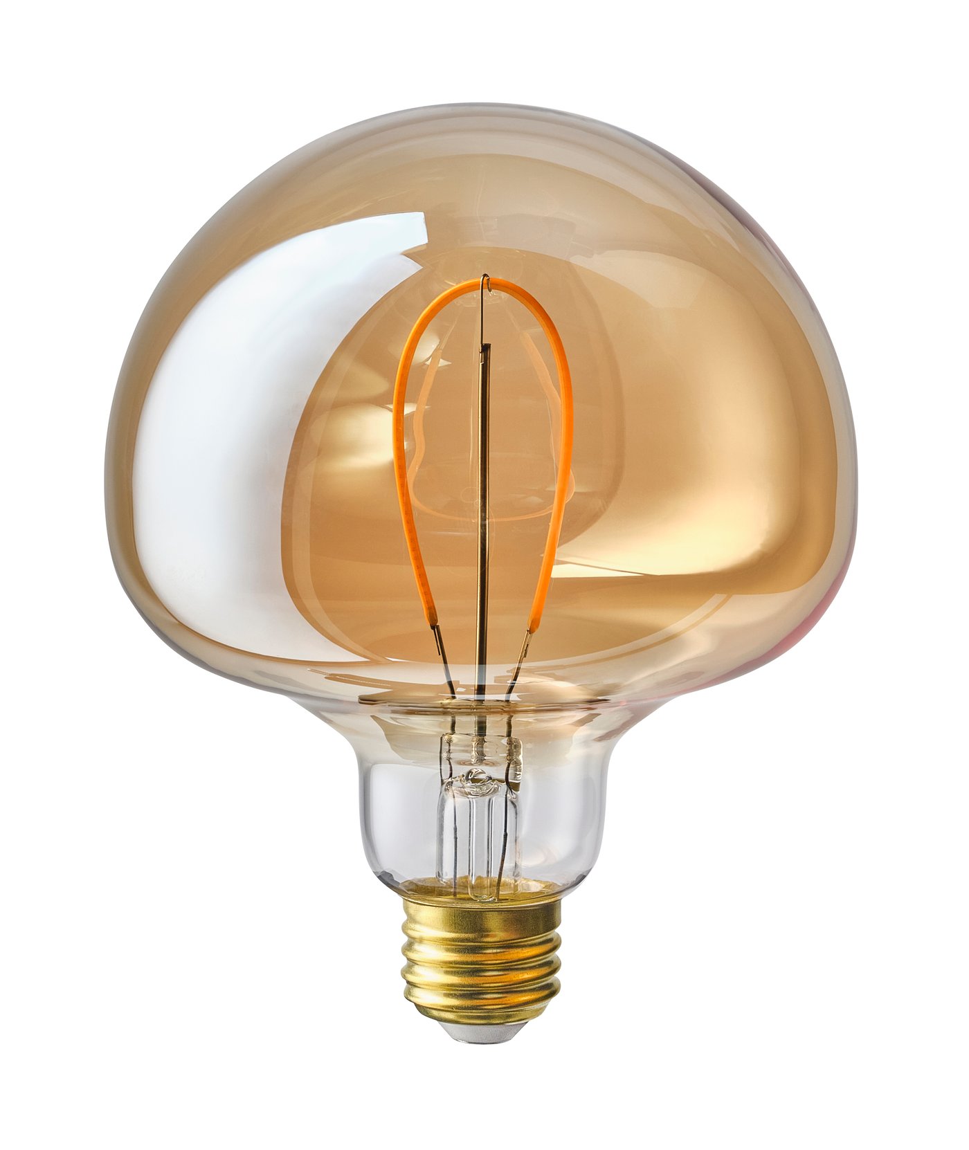 IKEA MOLNART LED ljuskälla E27 150 lumen, svamp brun klarglas, 120 mm