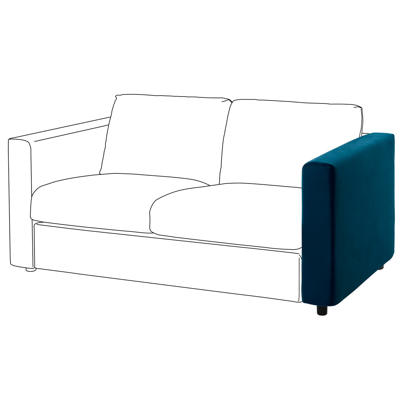 IKEA VIMLE klädsel till armstöd, djuparp mörk grönblå