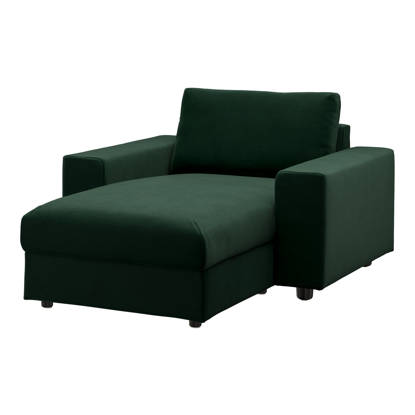 IKEA VIMLE klädsel schäslong, med breda armstöd/djuparp mörkgrön