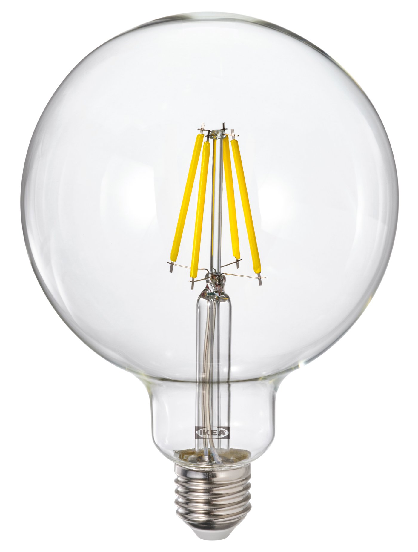 IKEA LUNNOM LED ljuskälla E27 806 lumen, dimbar/globformad klarglas, 125 mm