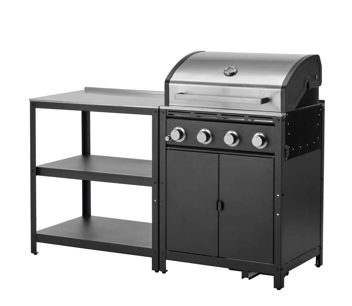 IKEA GRILLSKÄR utekök, rostfritt stål, 158x61 cm