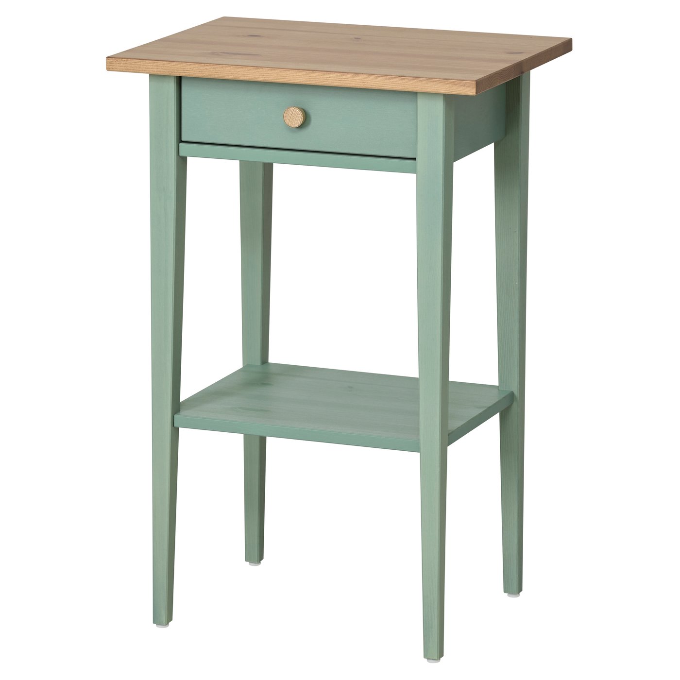 IKEA HEMNES sängbord, grågrön/ljusbrunlaserad, 46x35 cm