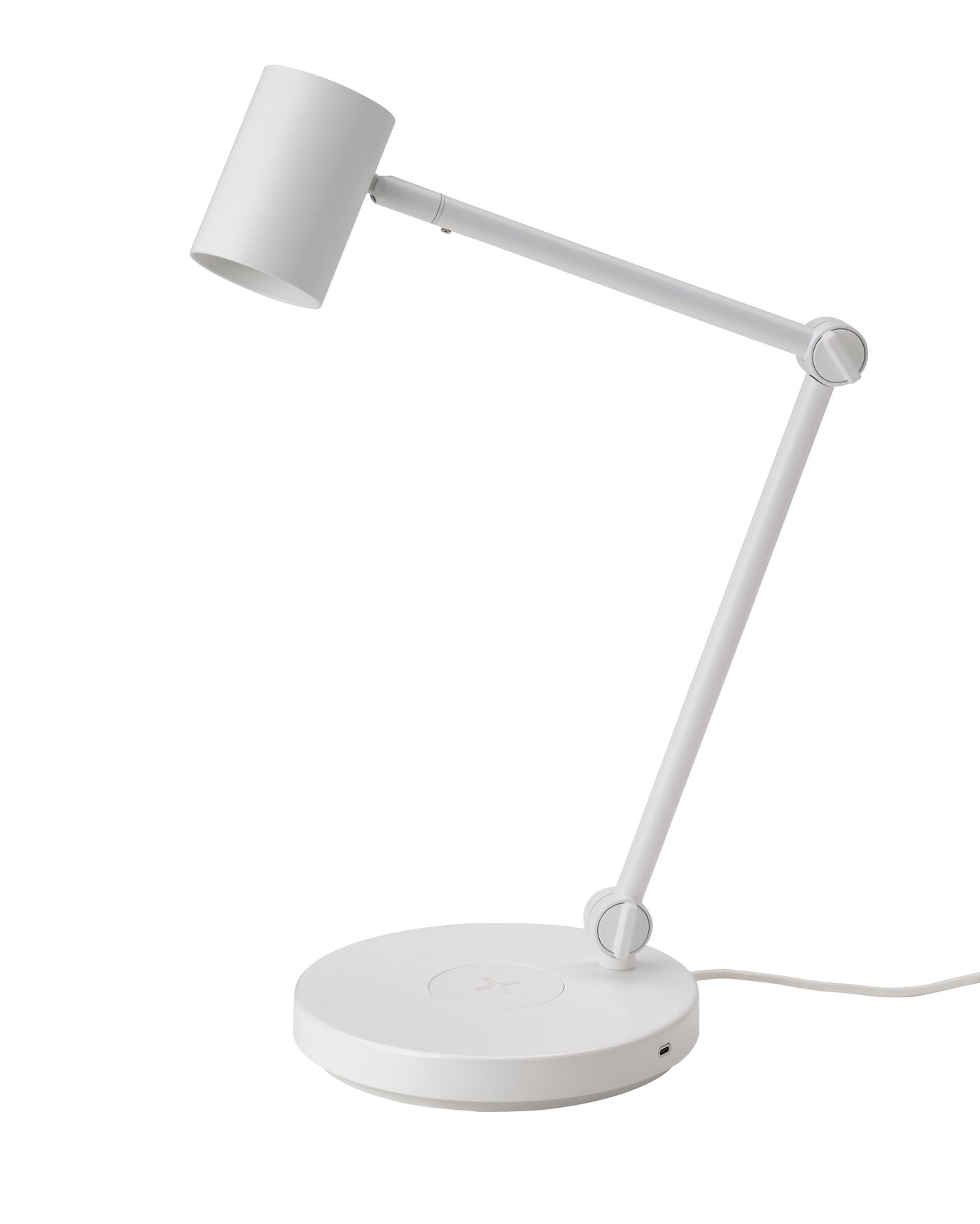 IKEA NYMÅNE arbetslampa med trådlös laddning, vit, arbetslampa