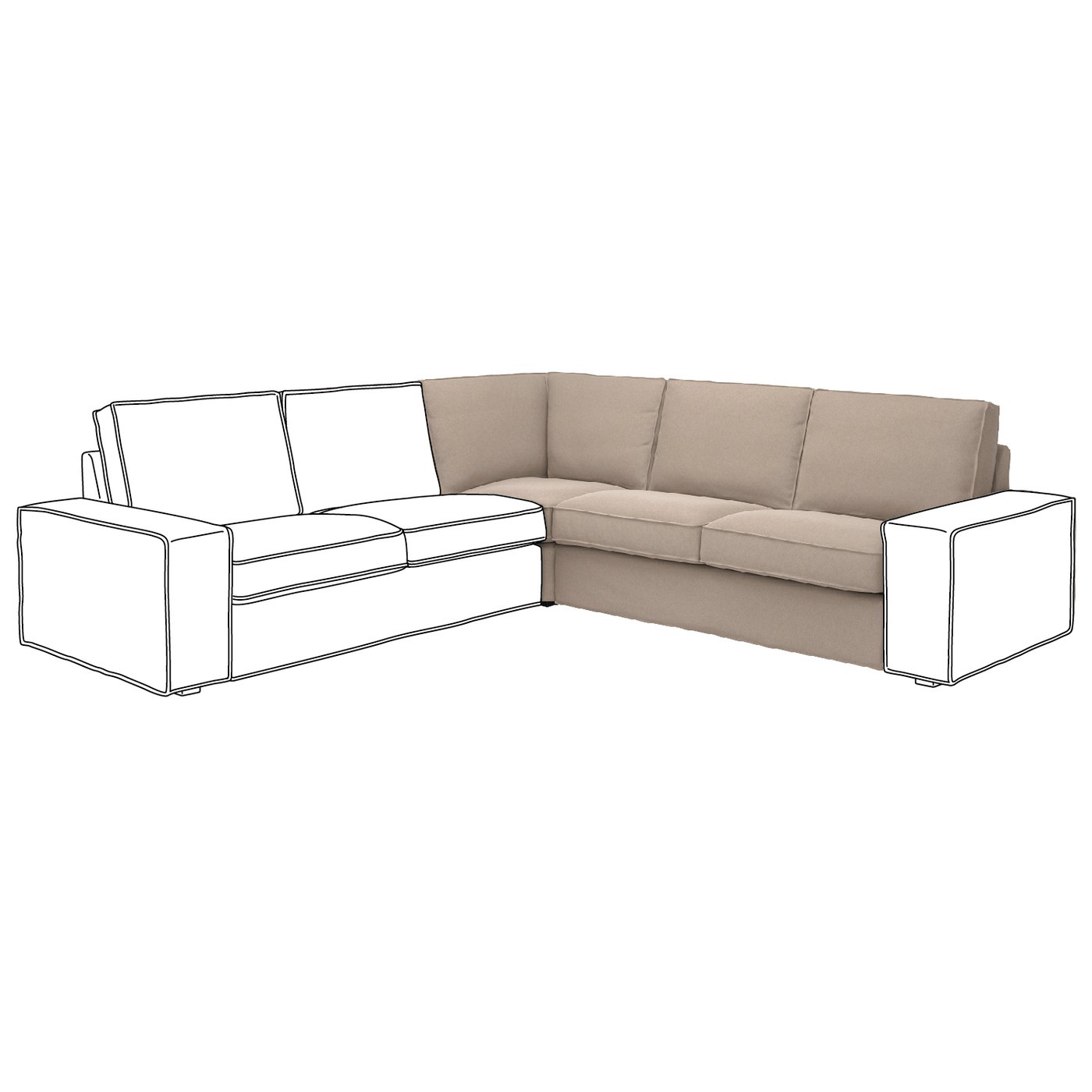 IKEA KIVIK hörnsektion, tallmyra beige