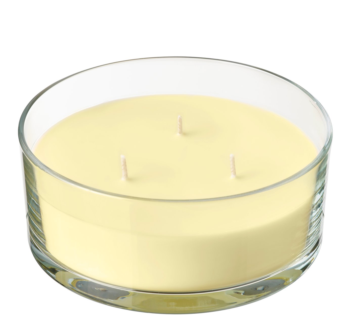 IKEA LOTSFÅGEL doftljus i glas, 3 vekar, citrusblom ljusgul, 25 tim.
