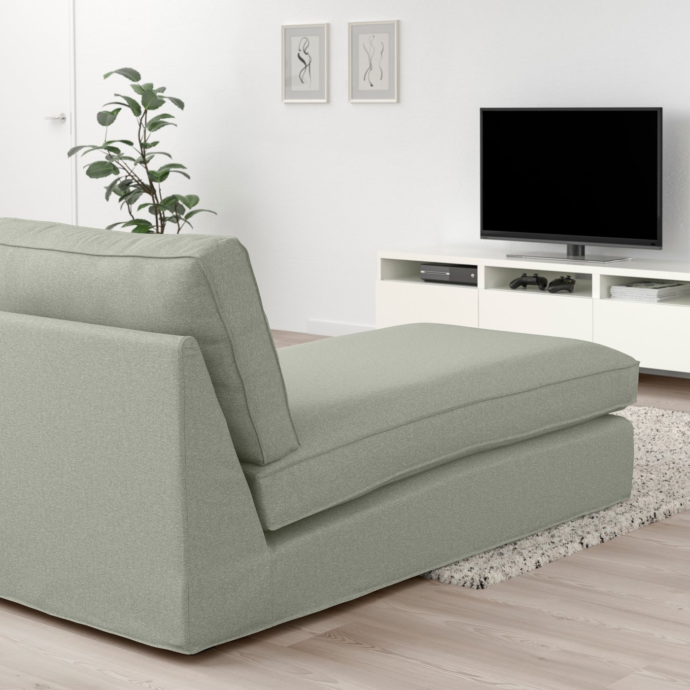 IKEA KIVIK schäslong, gunnared ljusgrön