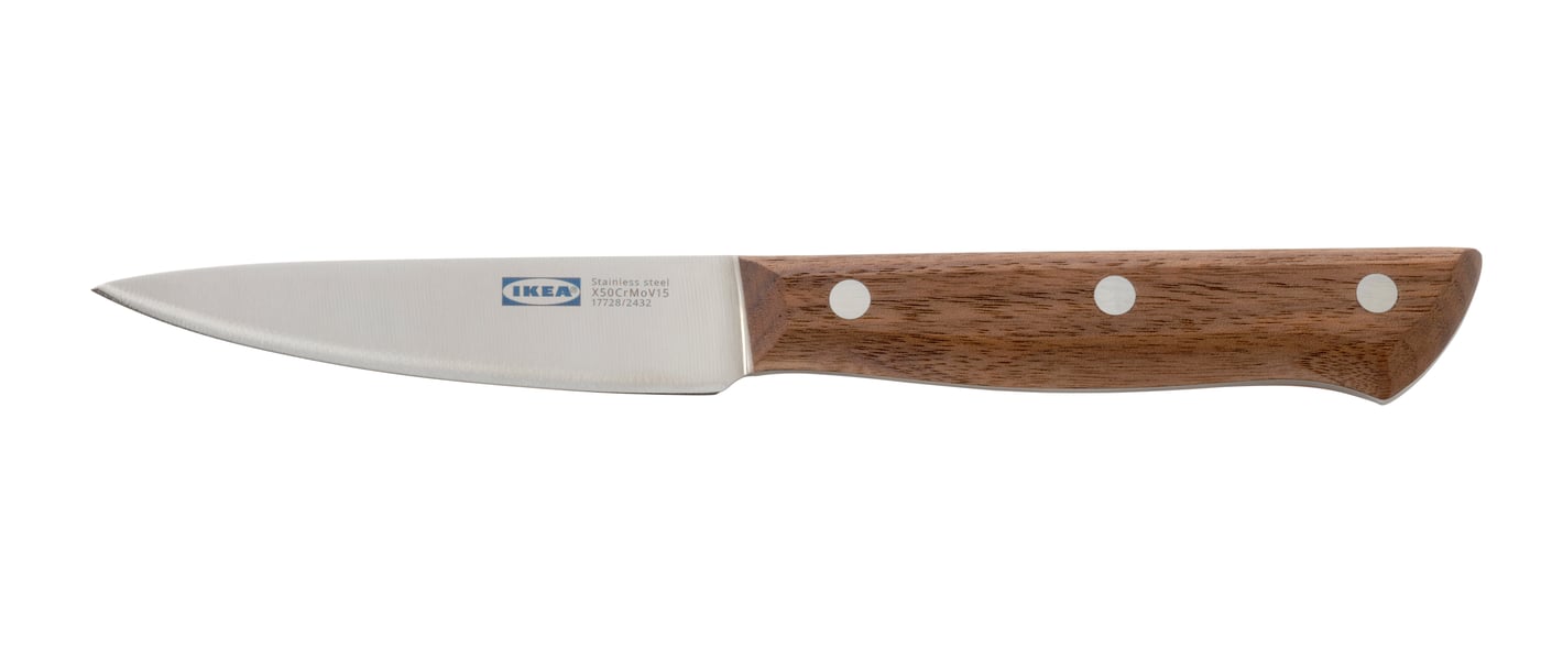 IKEA VARDAGEN skalkniv, rostfritt stål/valnöt, 9 cm