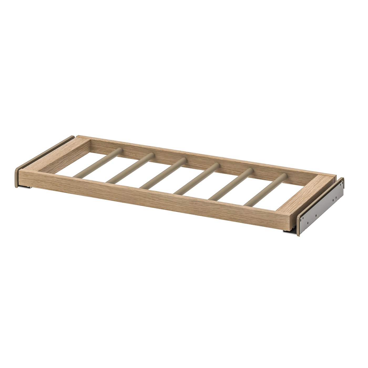 IKEA KOMPLEMENT utdragbar byxhängare, vitlaserad ekeffekt, 75x35 cm