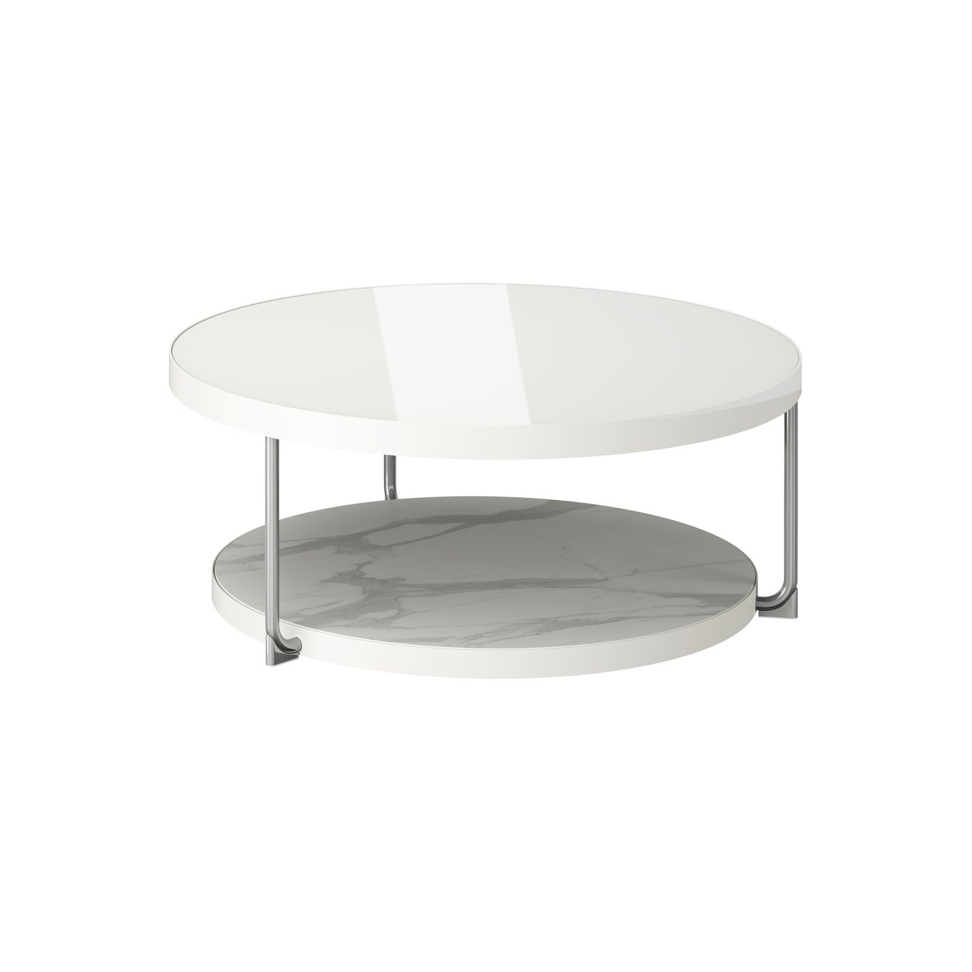 IKEA FRÖTORP soffbord, vit förkromad/vit glas, 88 cm