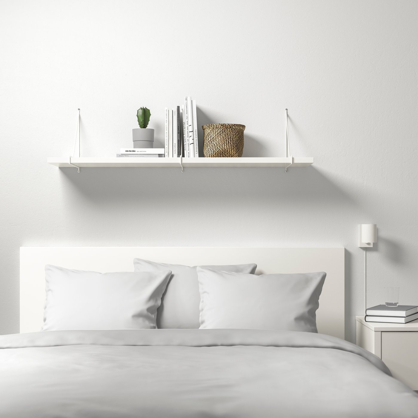 IKEA BERGSHULT / PERSHULT vägghylla, vit/vit, 120x30 cm