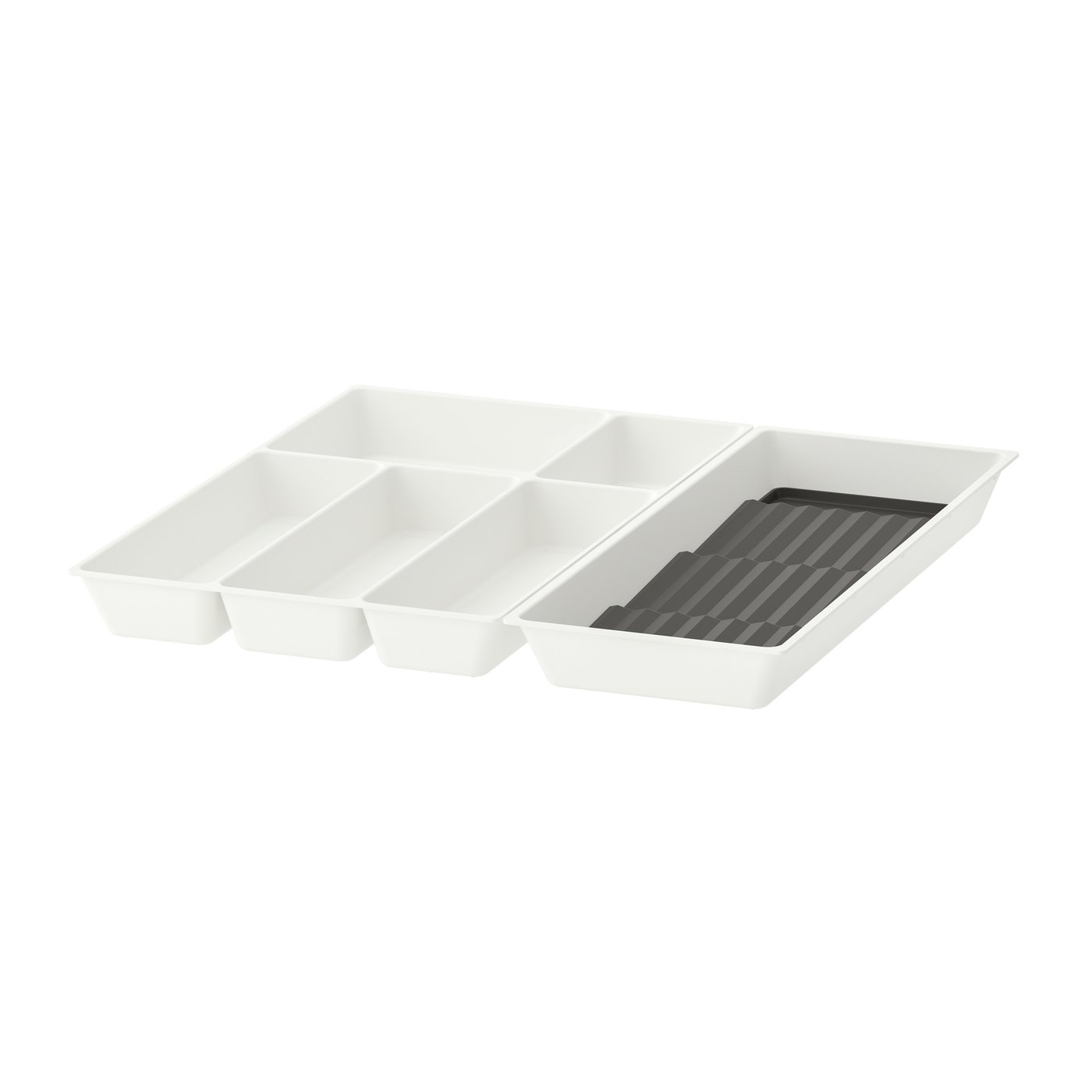 IKEA UPPDATERA besticklåda/låda med kryddfack, vit/antracit, 52x50 cm