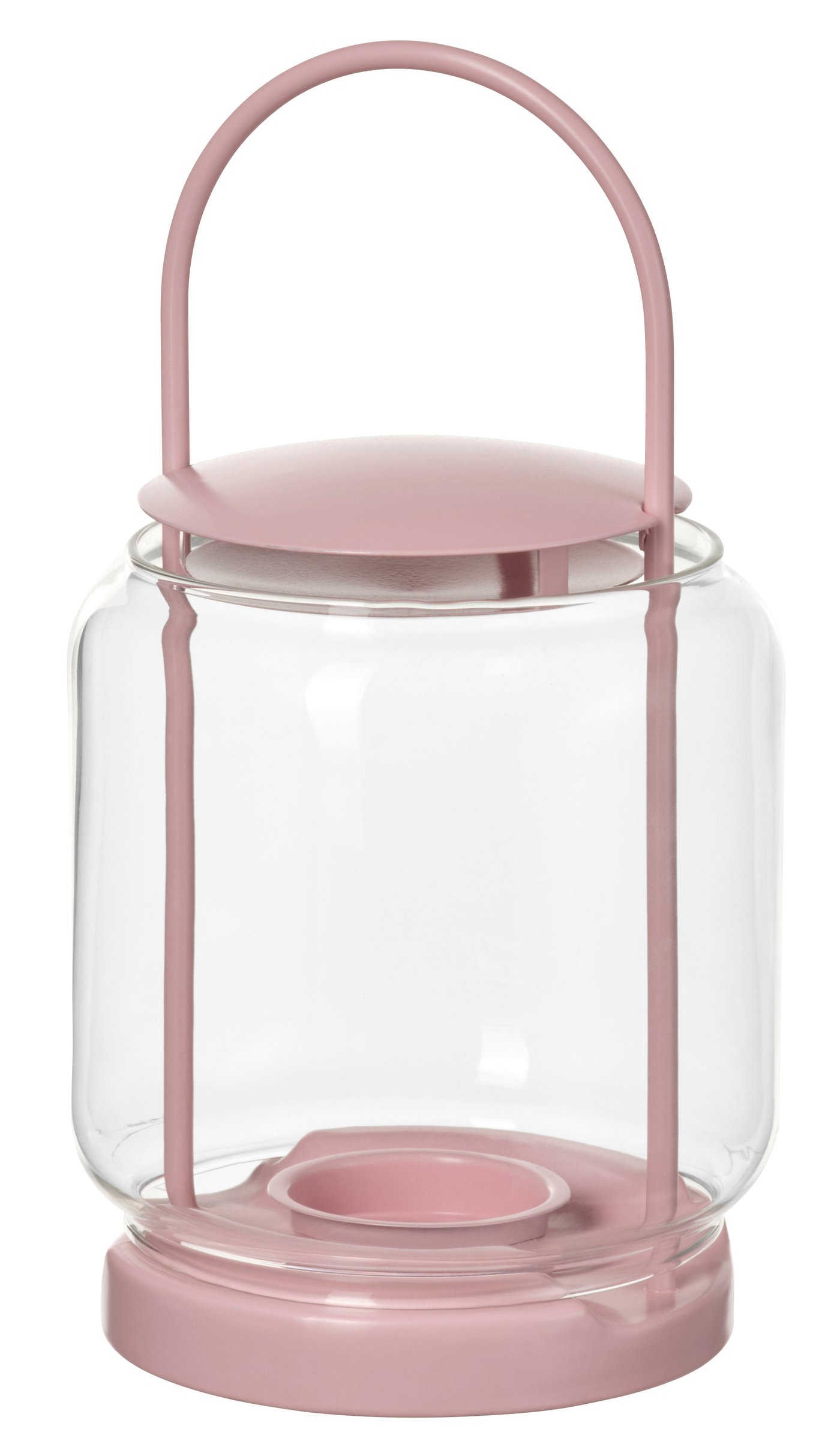 IKEA TOFSAND lykta för värmeljus, in/utomhus, rosa, 21 cm