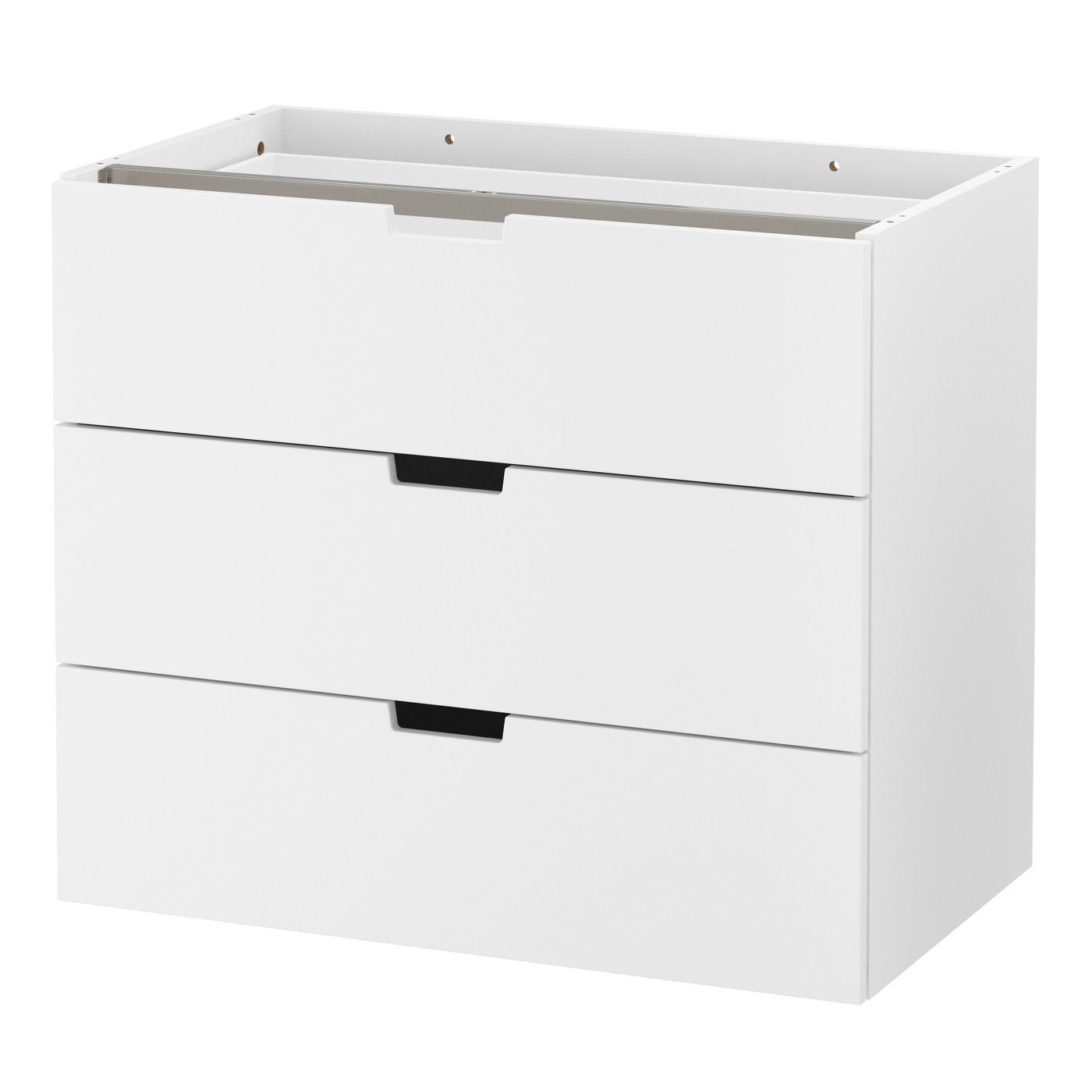 IKEA NORDLI modulbyrå med 3 lådor, vit, 80x68 cm