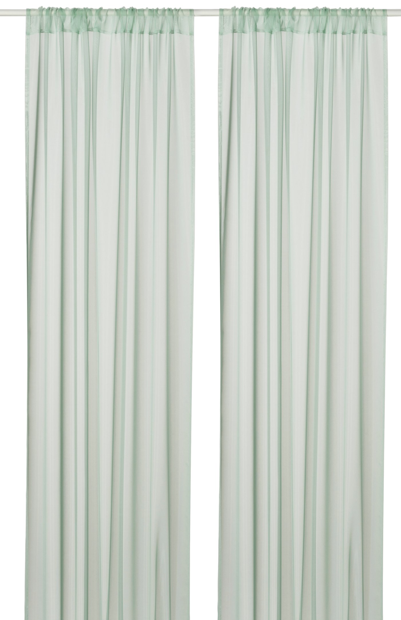 IKEA TERESIA skira gardiner, 1 par, ljusgrön/med stångficka, 145x250 cm