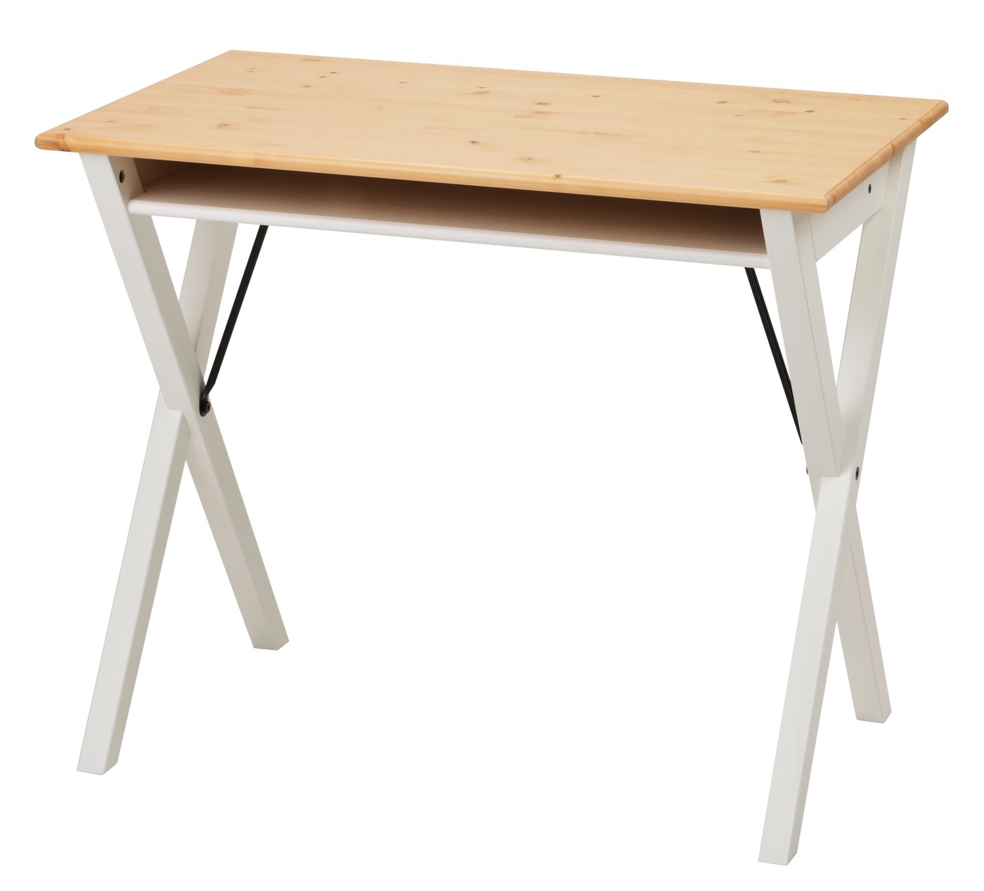 IKEA BOLLPOJKE skrivbord, furu/vit, 90x55 cm