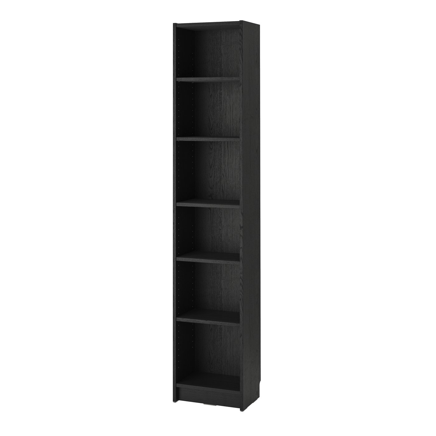 IKEA BILLY bokhylla, svart ekmönstrad, 40x28x202 cm