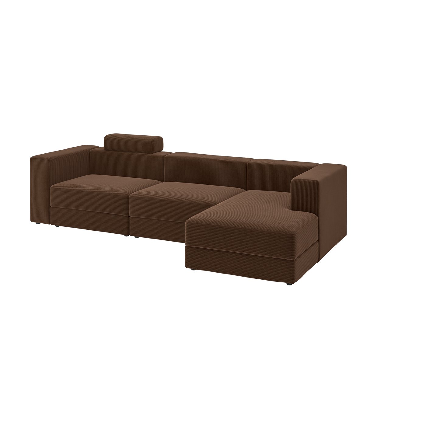 IKEA JÄTTEBO 4-sitsig modulsoffa med schäslong, höger nackkudde/samsala mörkbrun