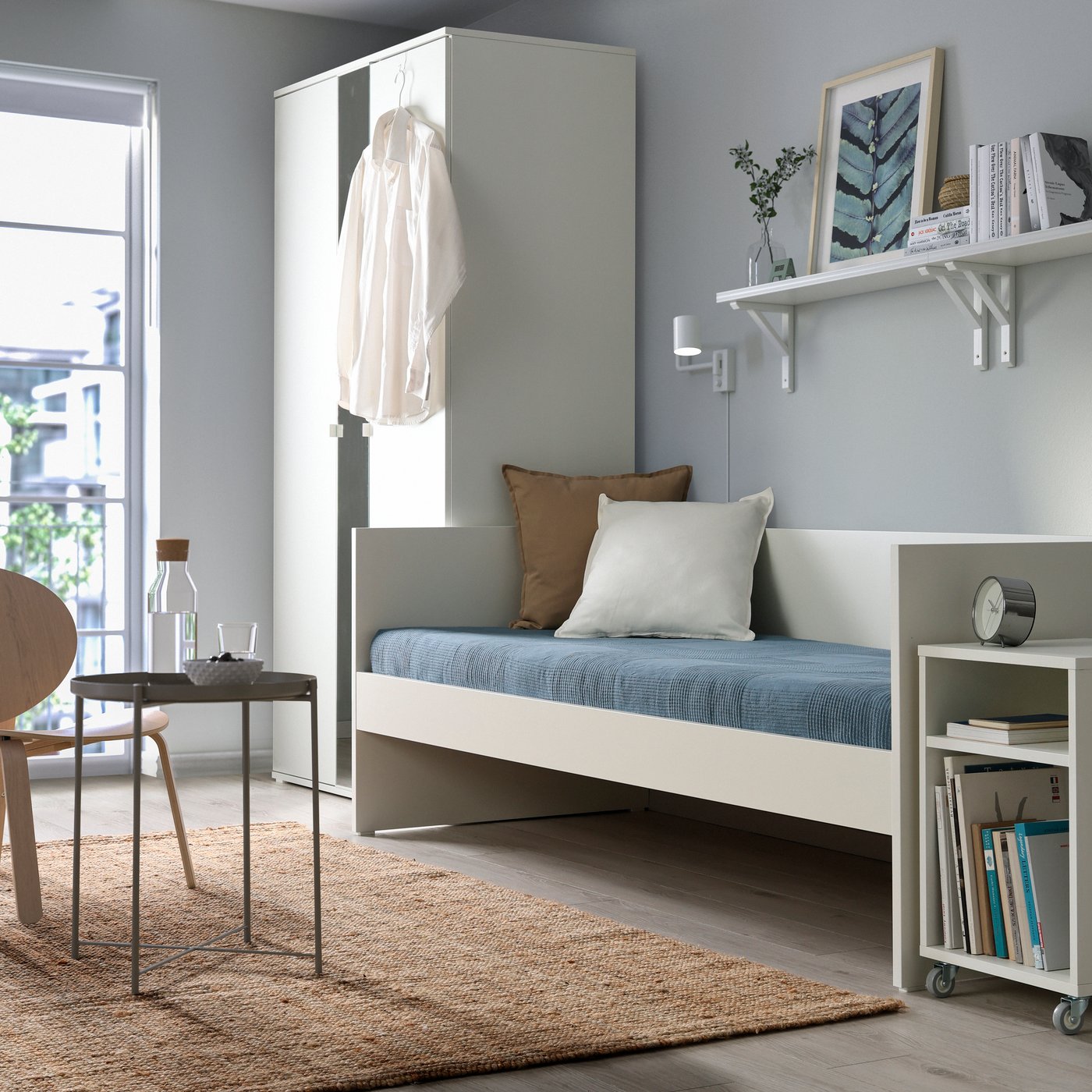 IKEA VIHALS dagbädd med 1 madrass, vit/åfjäll fast, 80x200 cm
