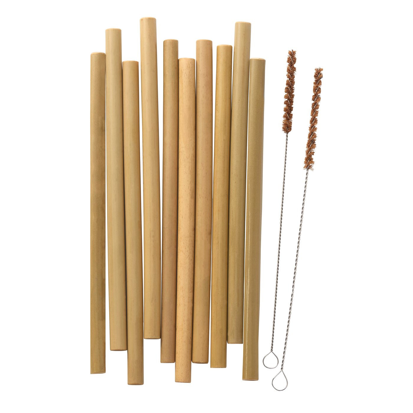 IKEA OKUVLIG sugrör och rengöringsborstar, bambu/palm