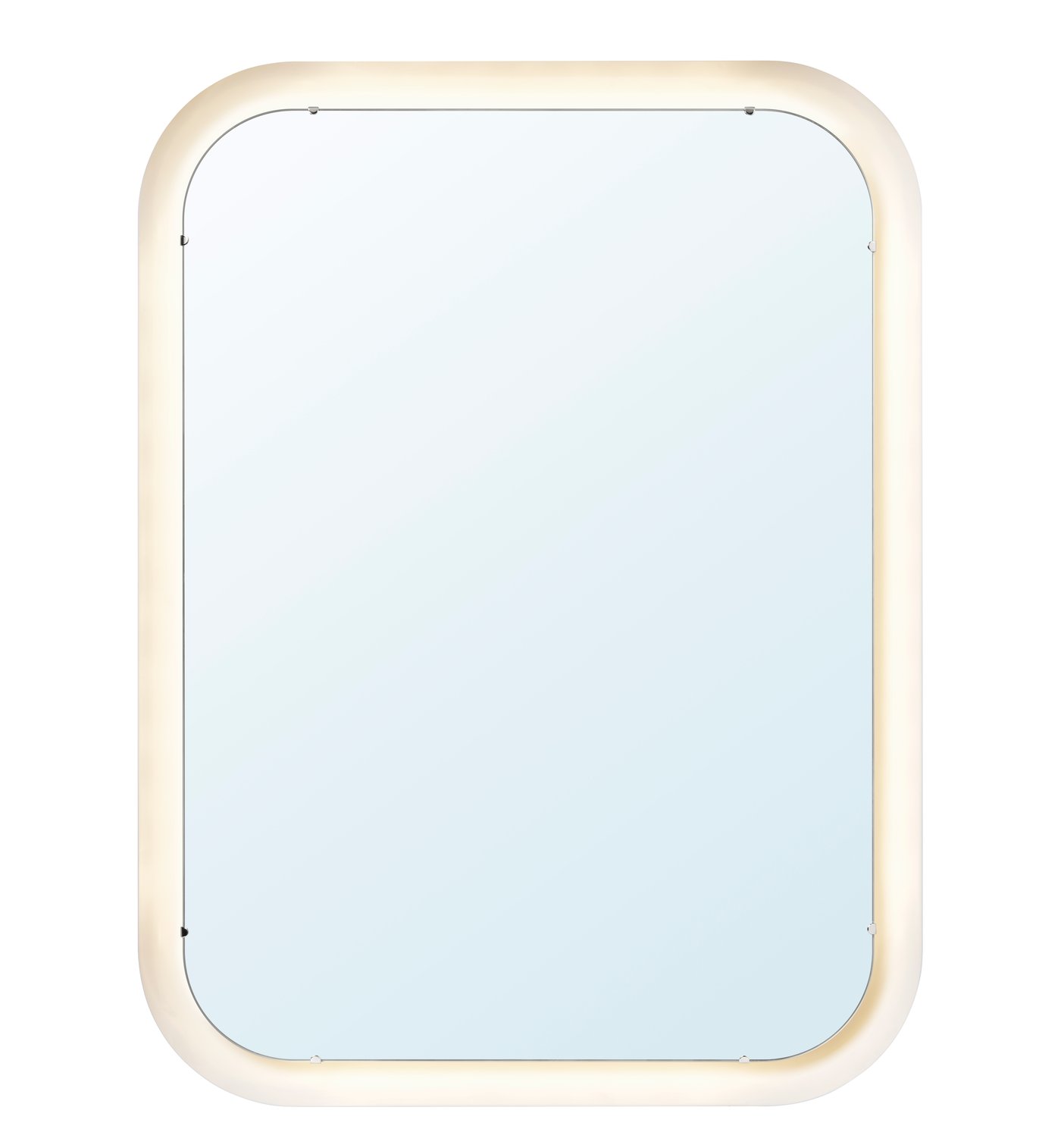 IKEA STORJORM spegel med integrerad belysning, vit, 80x60 cm