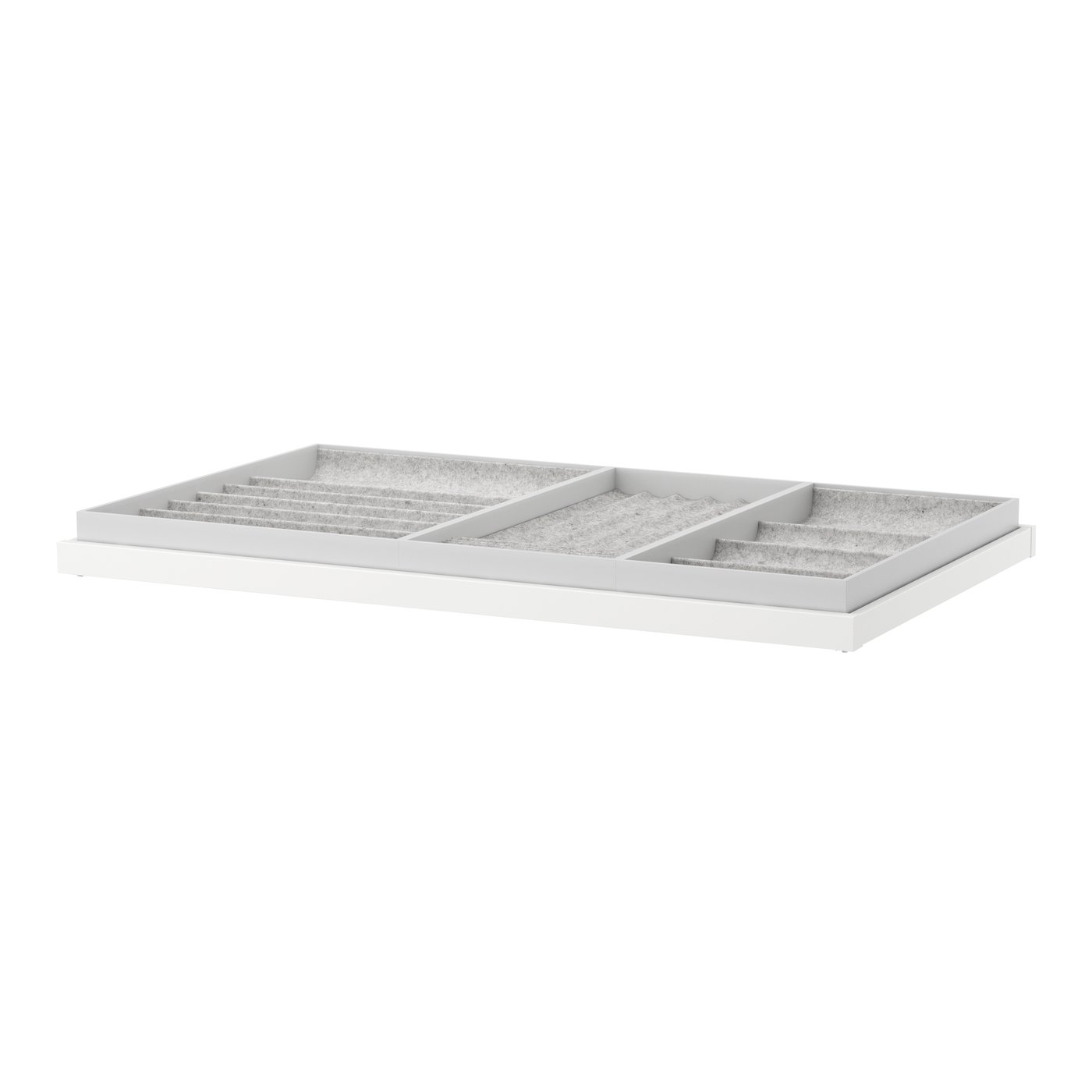 IKEA KOMPLEMENT utdragbart hyllplan med insats, vit, 100x58 cm