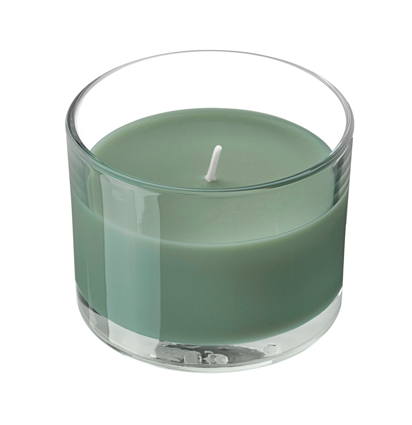 IKEA LOTSFÅGEL doftljus i glas, fikonblad grön, 20 tim.