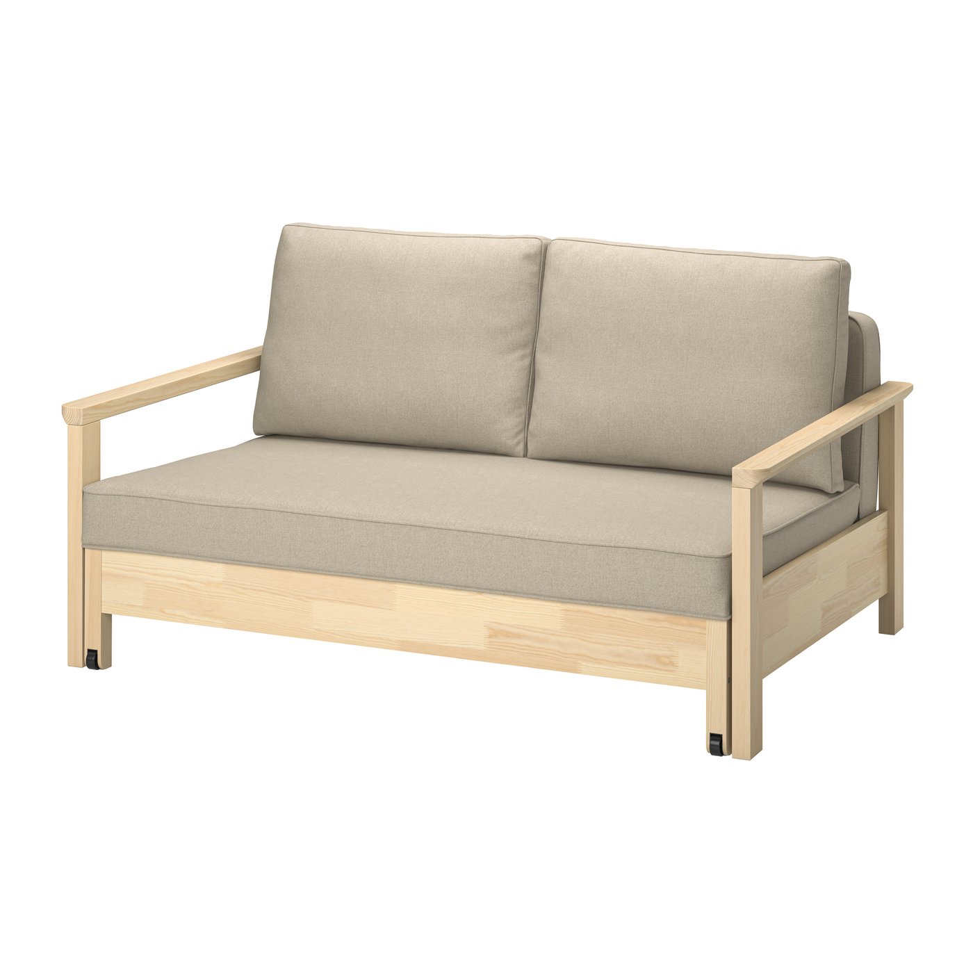 IKEA TORNSBORG 2-sits bäddsoffa, naggen beige/furu