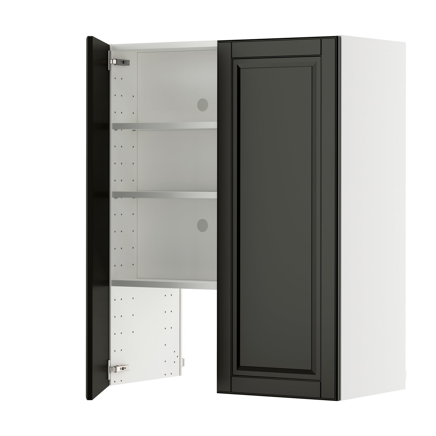 IKEA METOD väggskåp f köksfläkt/dörr, vit/bodbyn svart, 80x100 cm