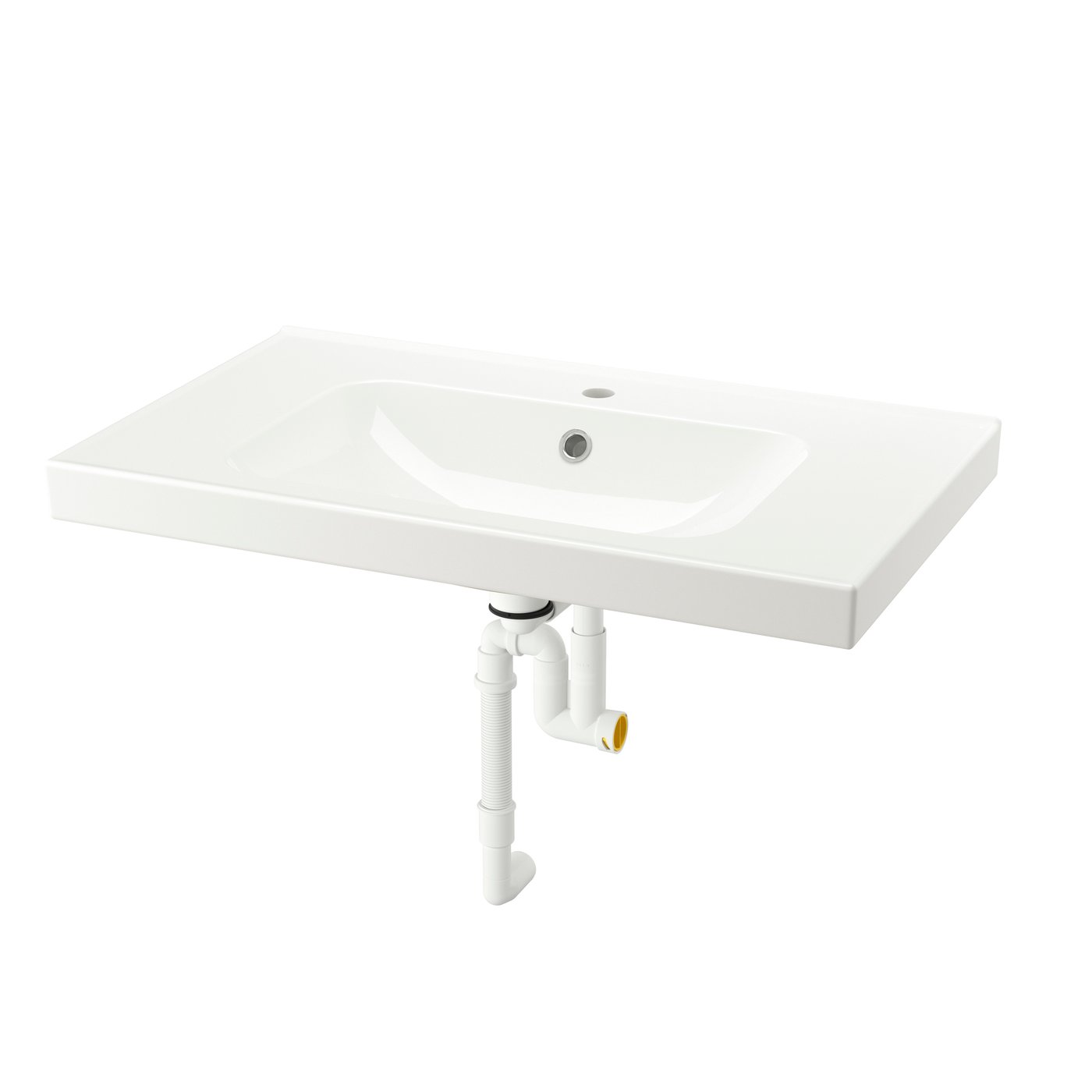 IKEA ORRSJÖN tvättställ med vattenlås, vit, 82x49 cm