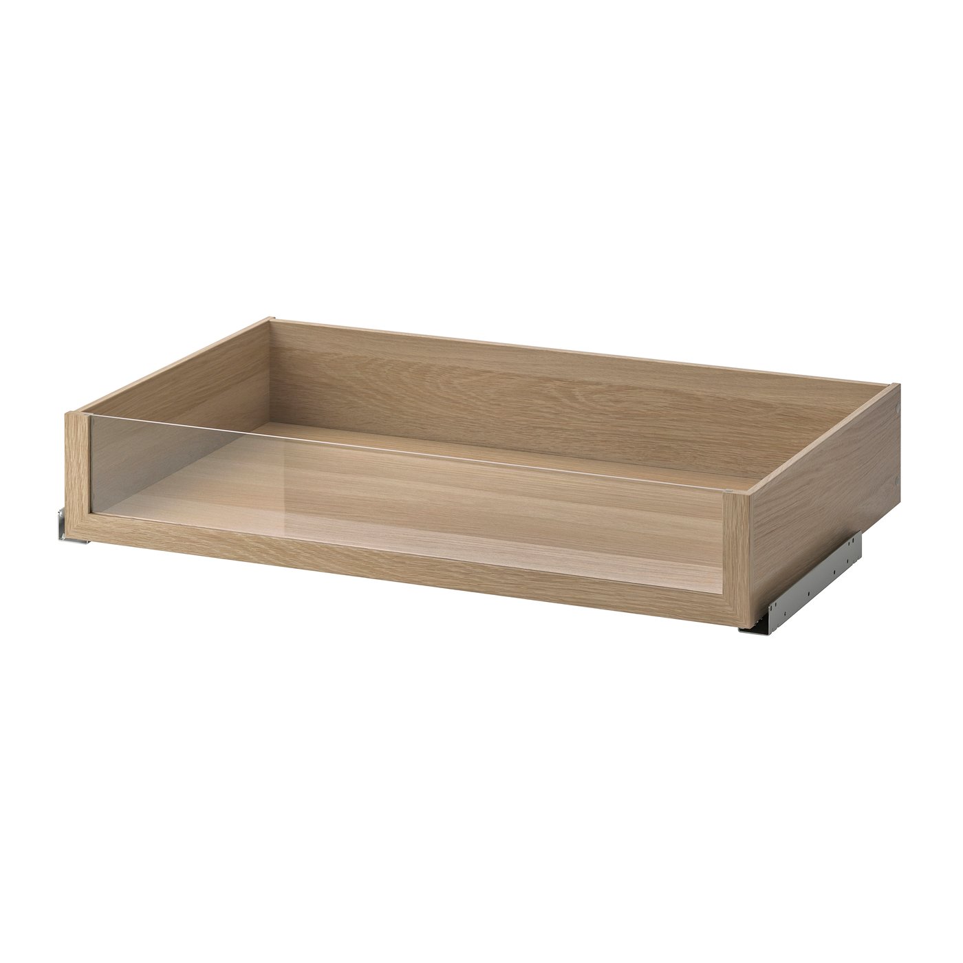 IKEA KOMPLEMENT låda med glasfront, vitlaserad ekeffekt, 100x58 cm