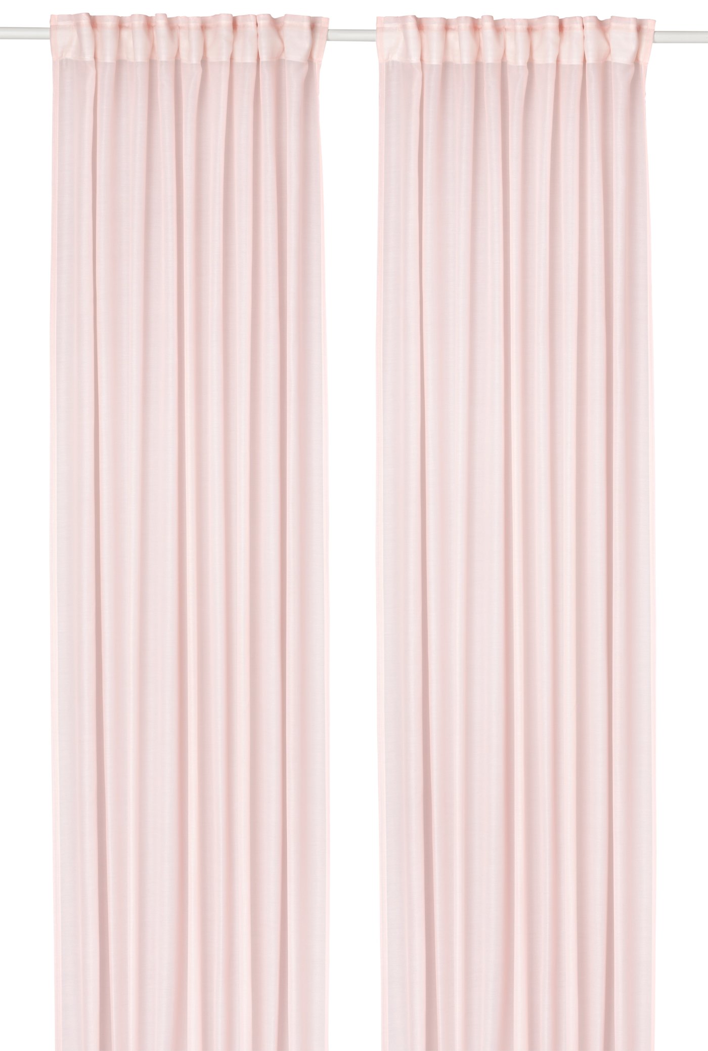 IKEA STENFRÖ skira gardiner, 1 par, rosa/med veckband, 145x250 cm