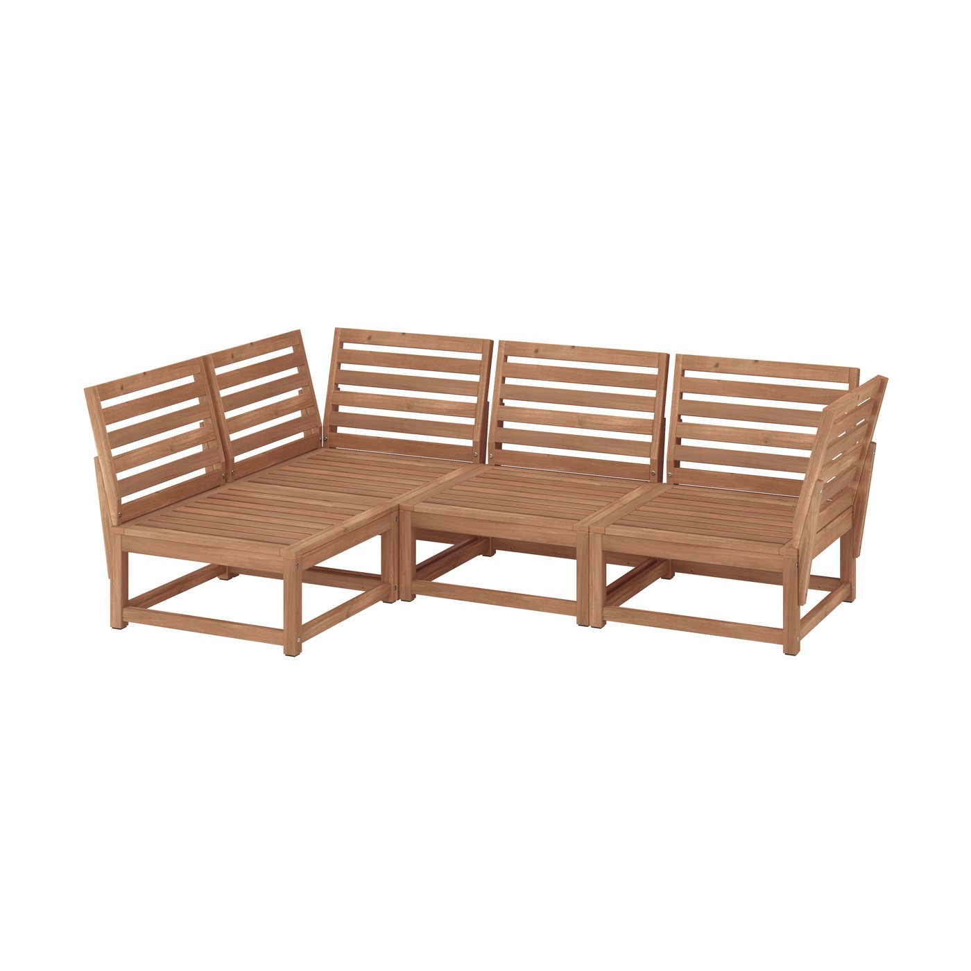 IKEA NÄMMARÖ hörnsoffa, 3-sits, utomhus ljusbrunlaserad, 210 cm