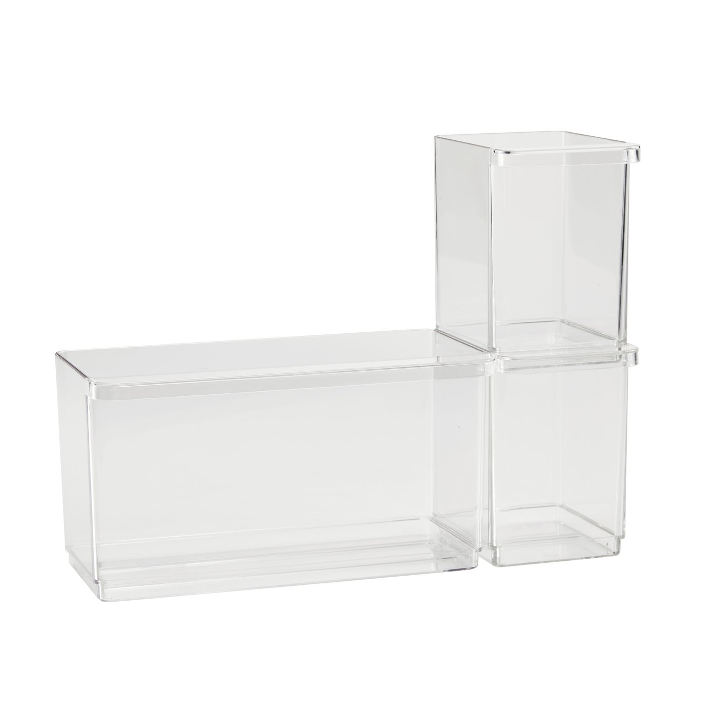 IKEA KLIPPKAKTUS förvaringslåda f kylskåp, set om 3, transparent