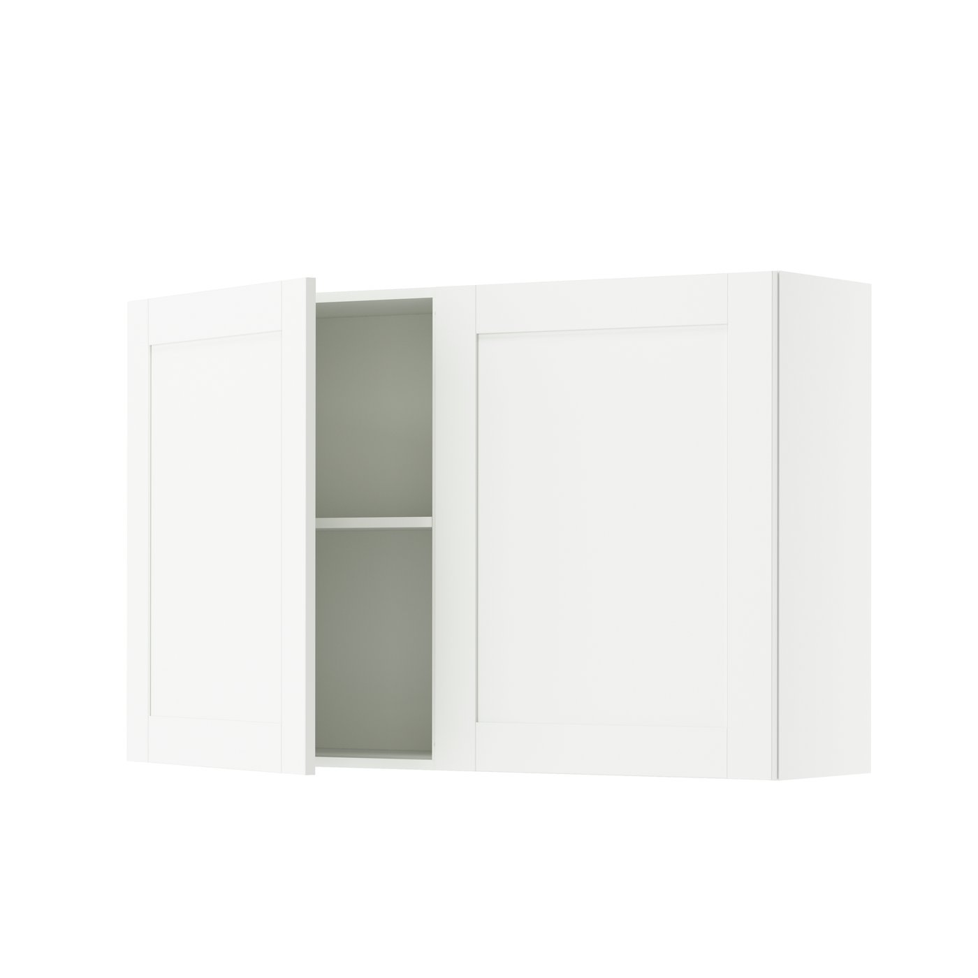IKEA KNOXHULT väggskåp med dörrar, vit ram, 120x75 cm