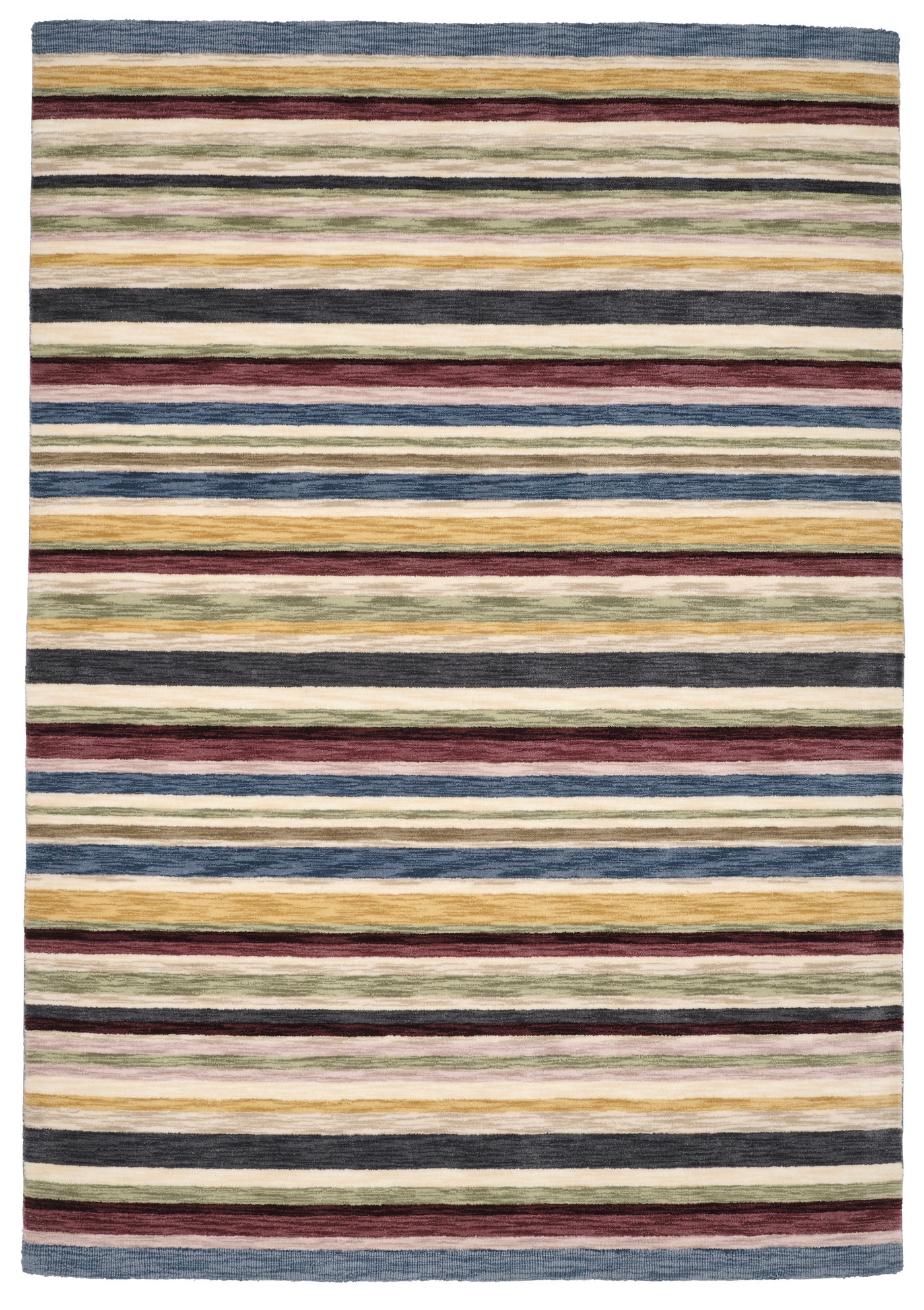 IKEA ELLJUSSPÅR matta, kort lugg, flerfärgad/randig handgjord, 170x240 cm