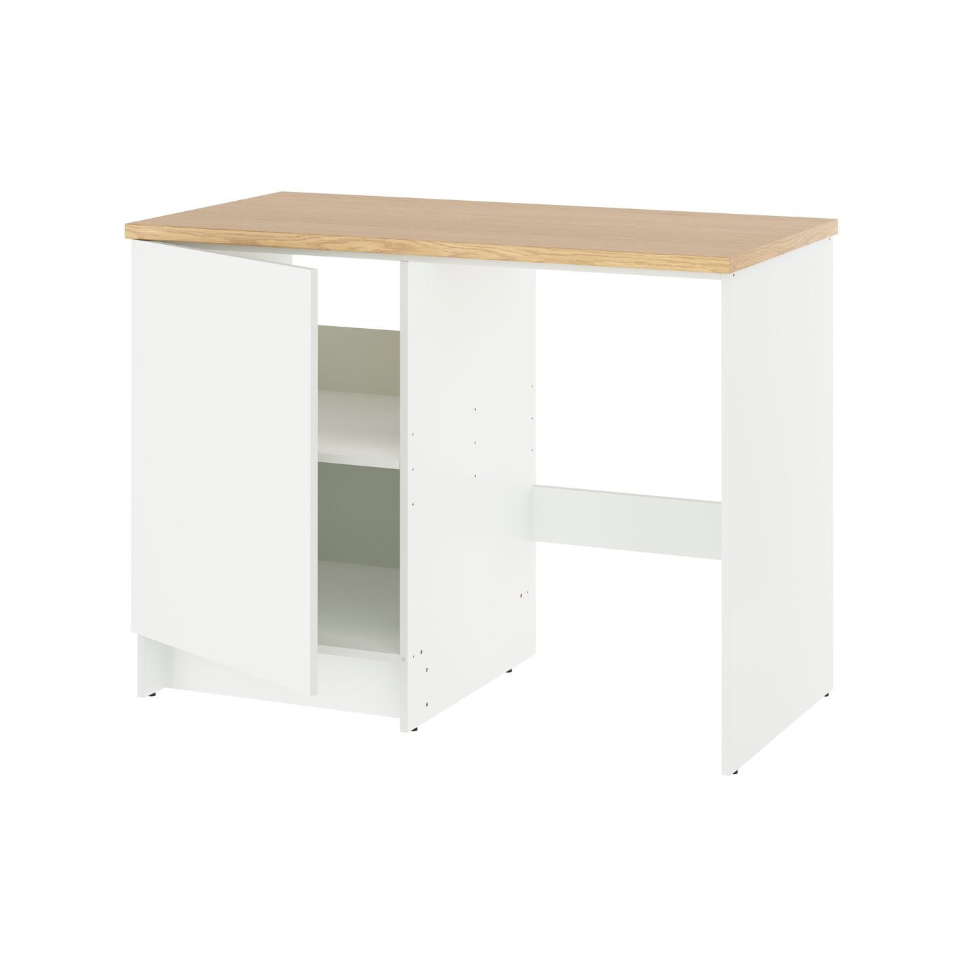 IKEA KNOXHULT bänkskåp med dörr och öppet utrymme, vit, 120x61x91 cm
