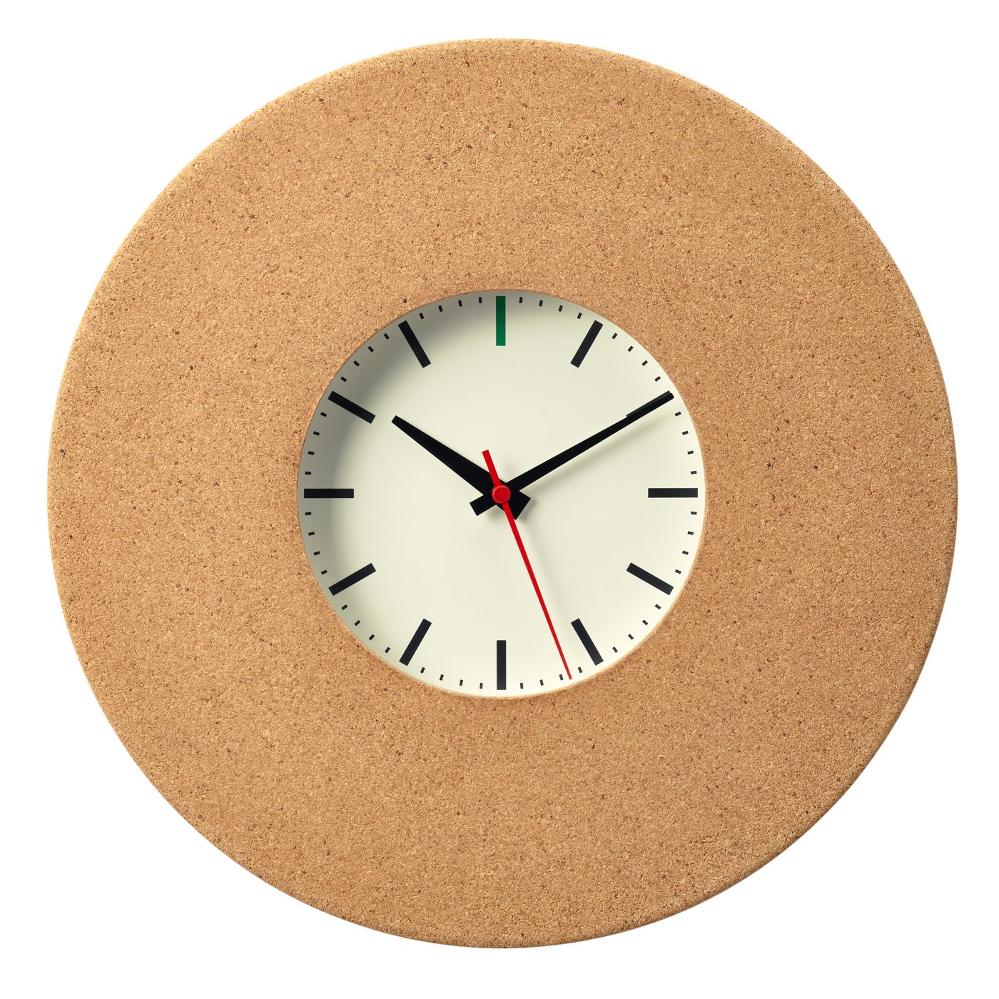 IKEA SVARTGÖK väggklocka, kork, 38 cm