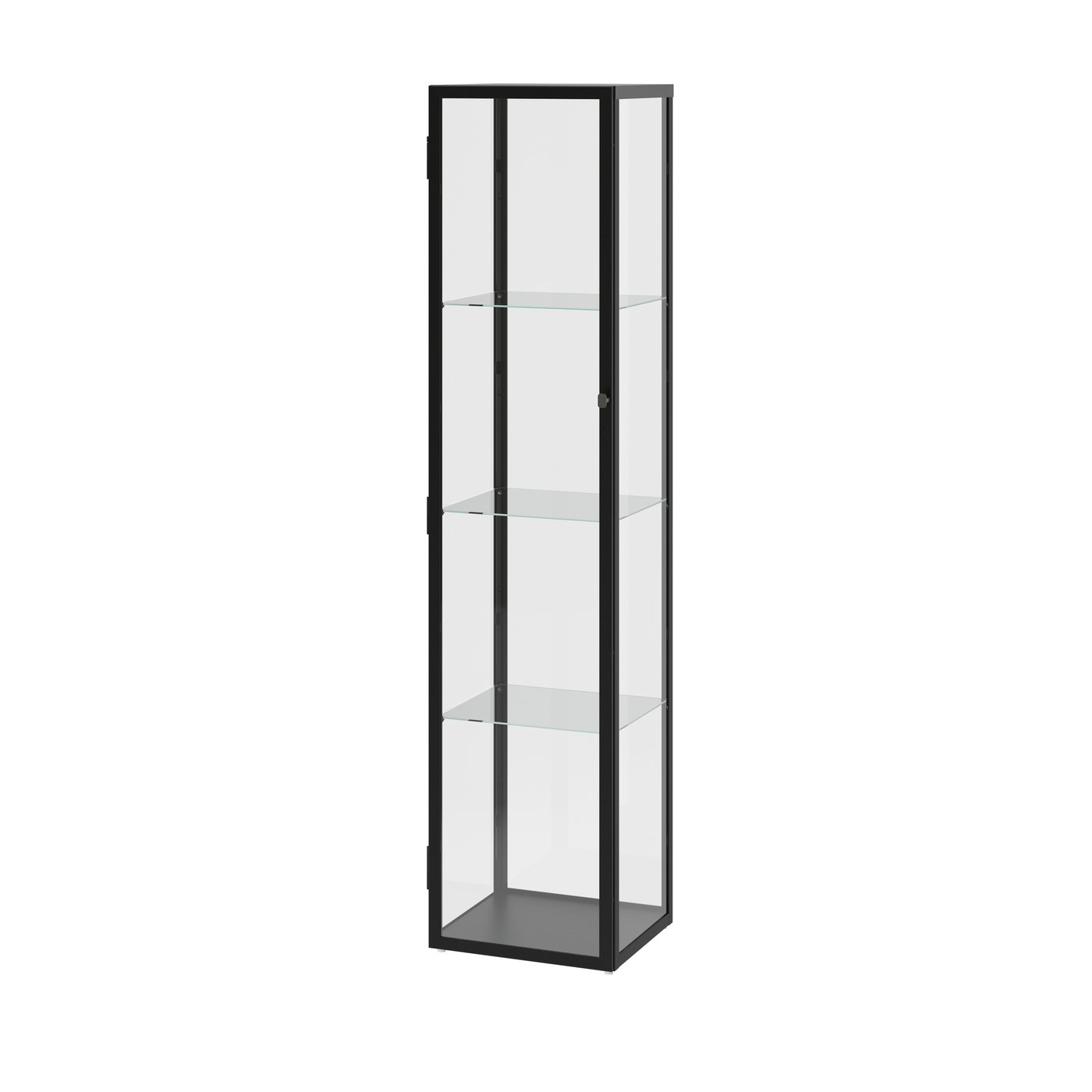 IKEA BLÅLIDEN vitrinskåp, svart, 35x32x151 cm