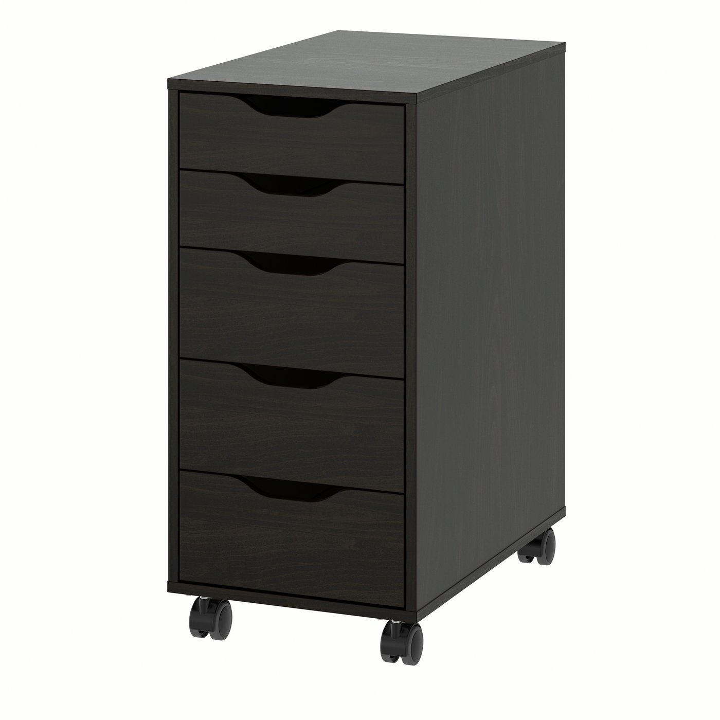 IKEA ALEX hurts på hjul, svartbrun, 36x76 cm, lådhurts på hjul