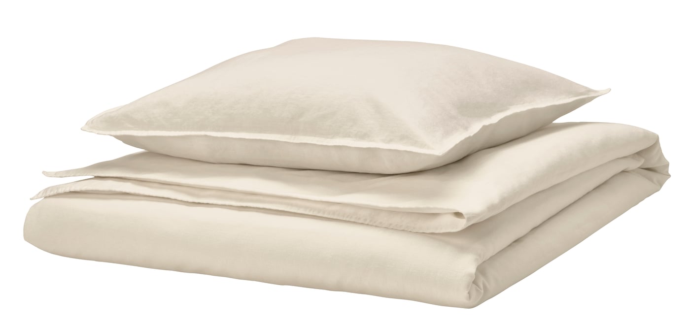 IKEA RUNDHAGTORN påslakan 1 örngott, beige, 150x200/50x60 cm