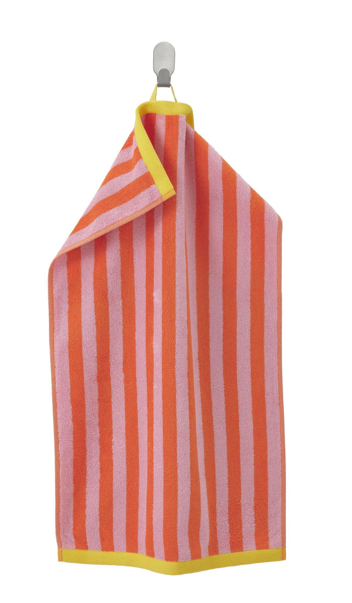 IKEA SLÅNHÖSTMAL handduk, orange/rosa randig, 40x70 cm